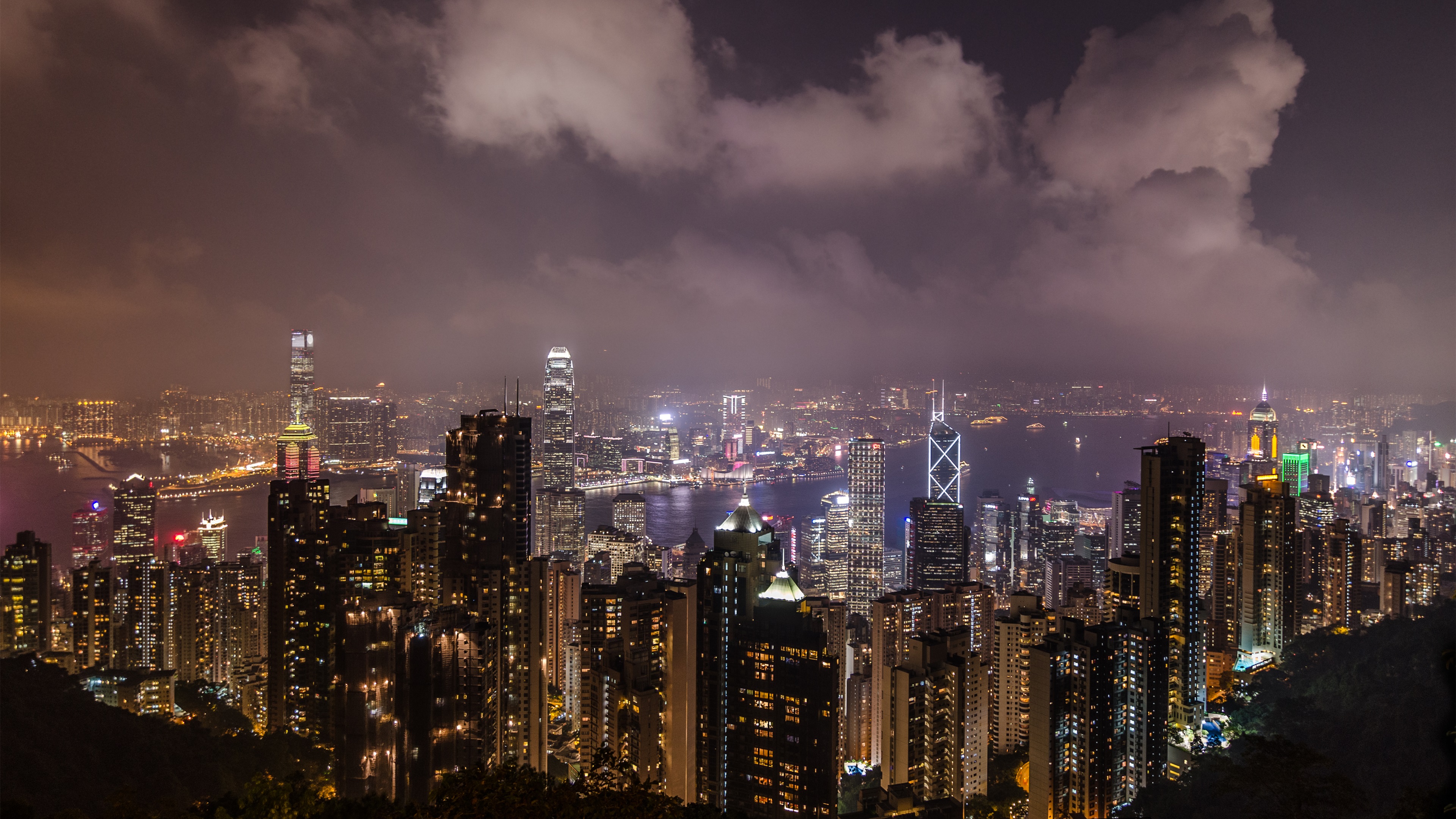 香港,夜景,维港