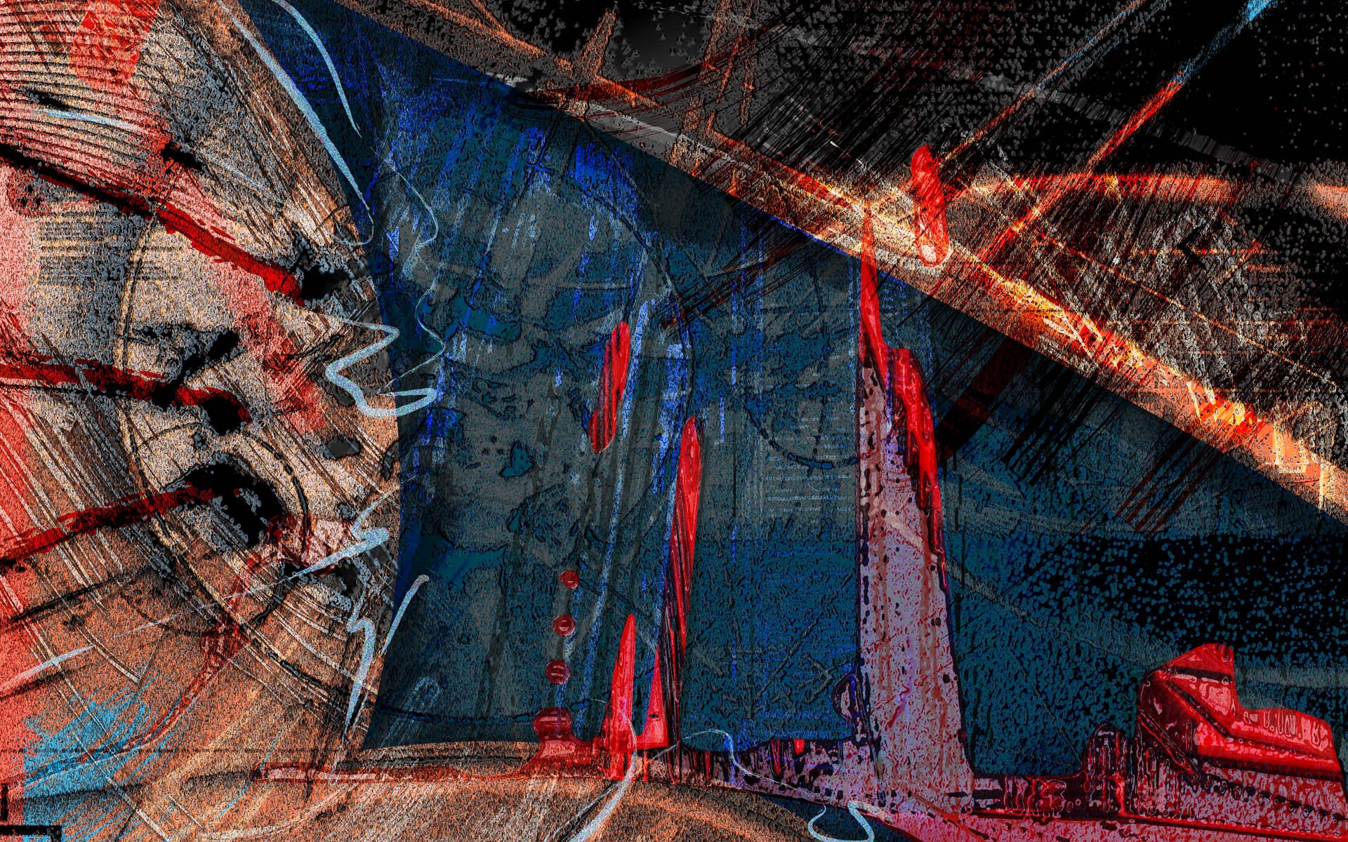 插画,炫彩,手绘