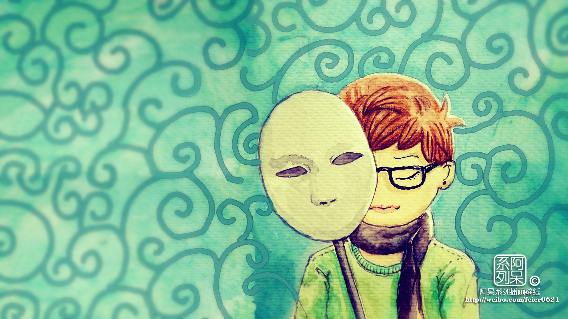 动漫,卡通,插画,阿呆系列插画,360壁纸,原创,儿童桌面专用