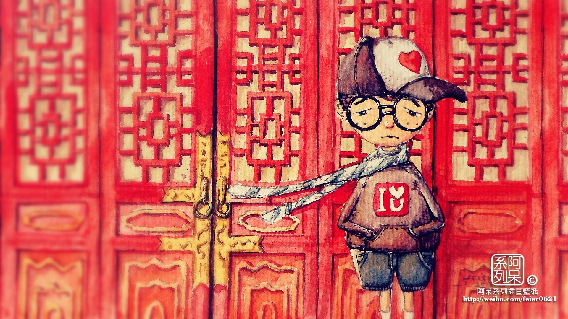 动漫,卡通,插画,阿呆系列插画,原创,360壁纸,儿童桌面专用