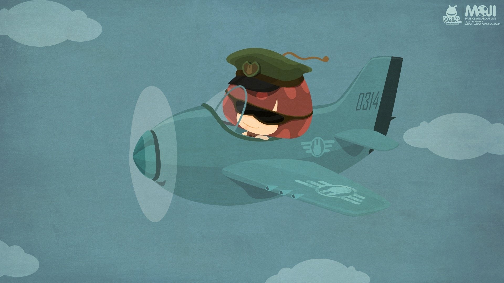 动漫,卡通,插画,手绘,欧型兔,莫吉,MOJI,儿童桌面专用