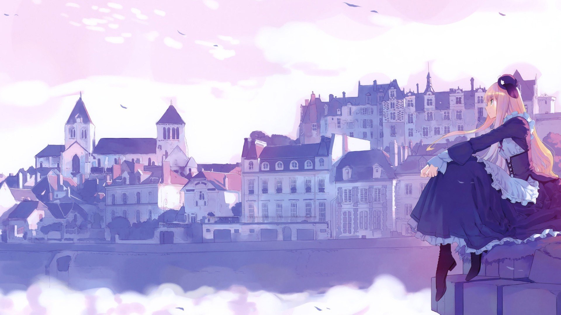 动漫,卡通,动漫少女,插画,远眺,儿童桌面专用