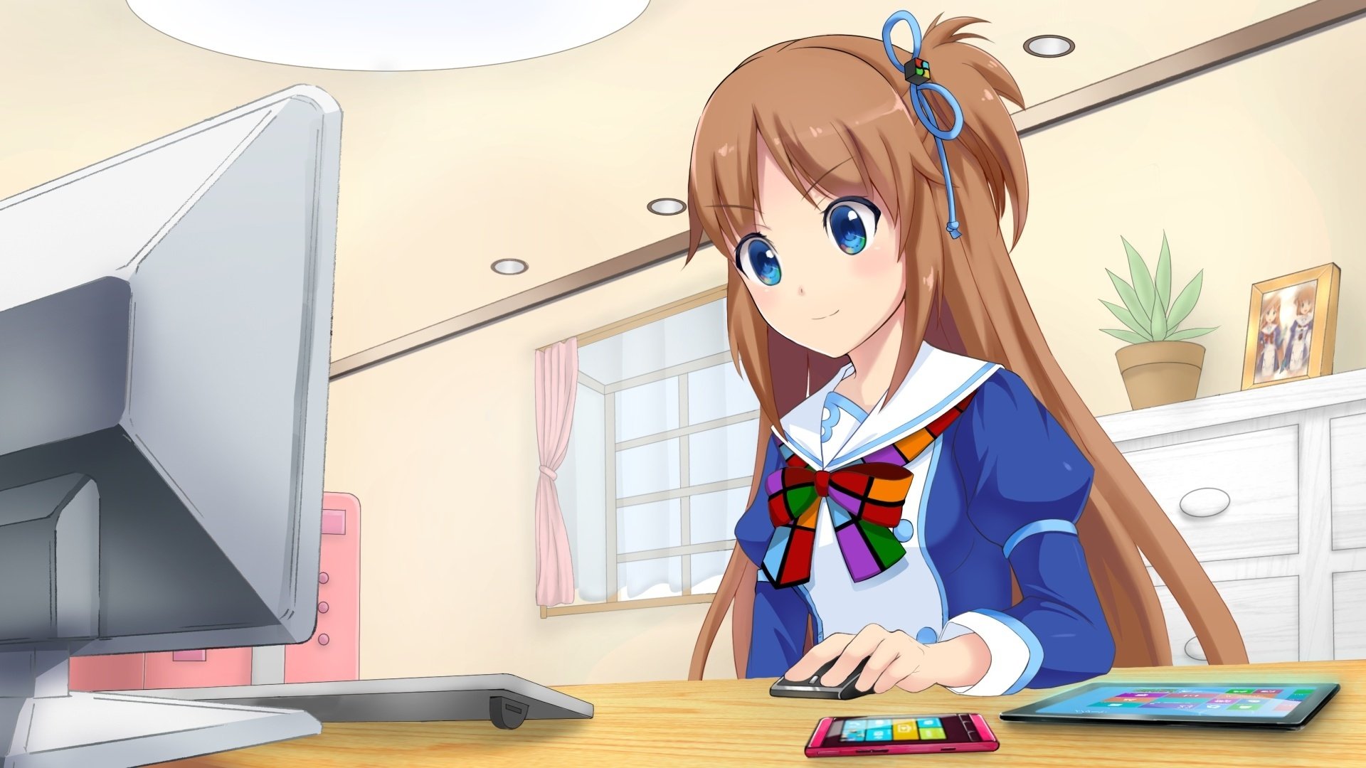 动漫,动漫少女,可爱,插画,儿童桌面专用