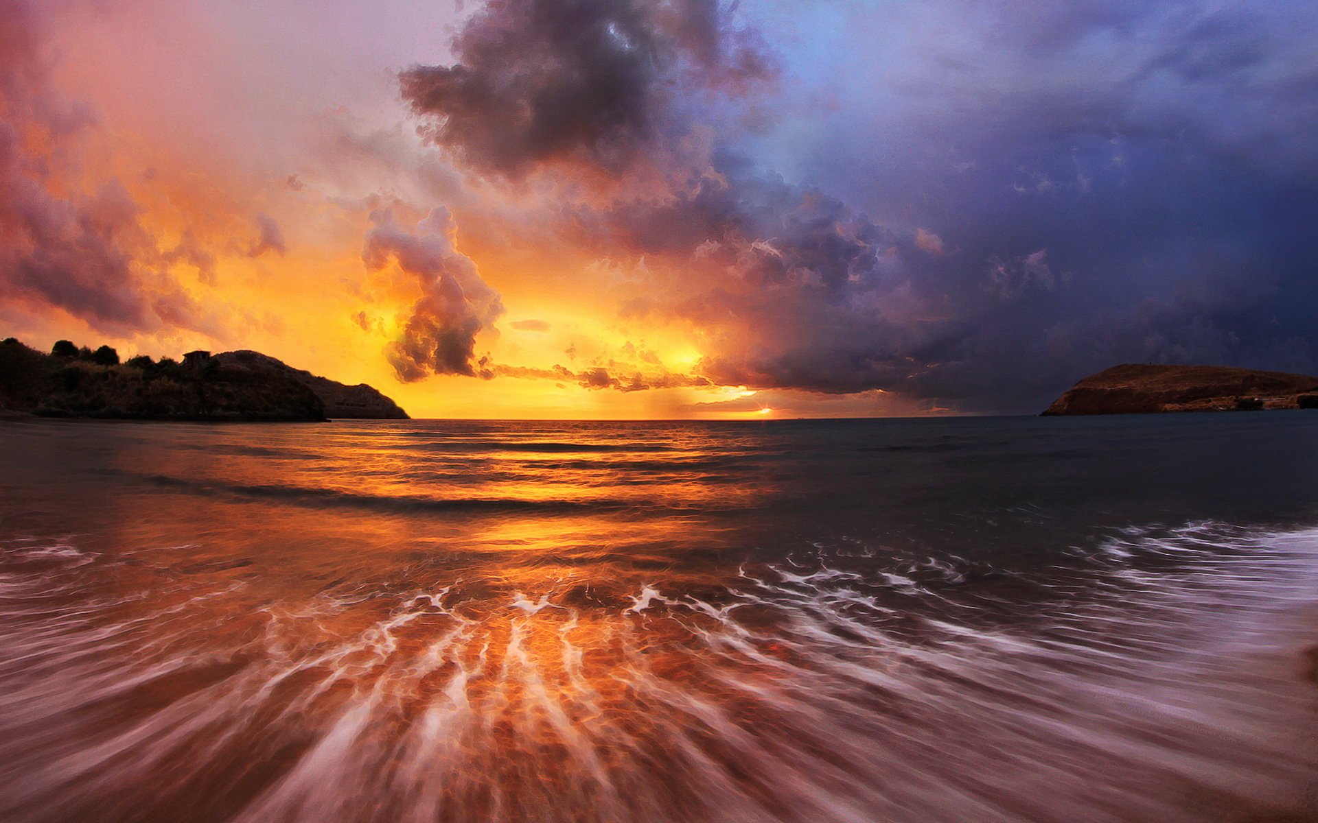 风景,落日余晖,儿童桌面专用