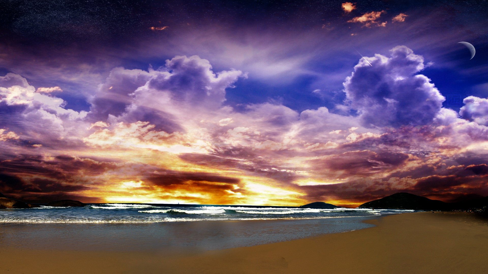 风景,落日余晖,儿童桌面专用