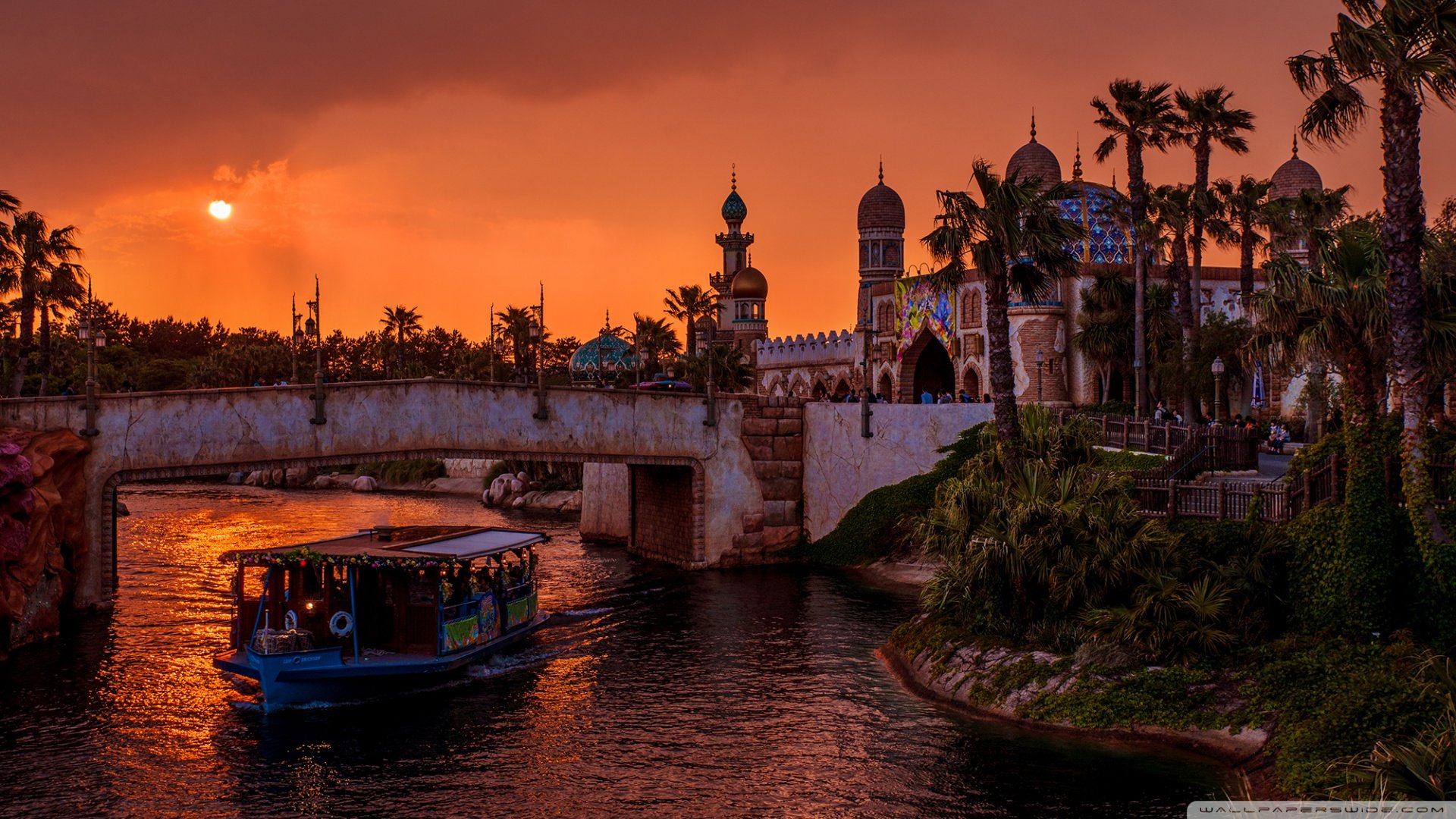 风景,落日余晖,城市,夕阳,儿童桌面专用