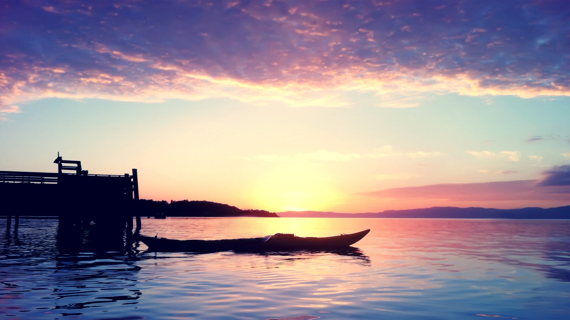 风景,落日余晖,儿童桌面专用