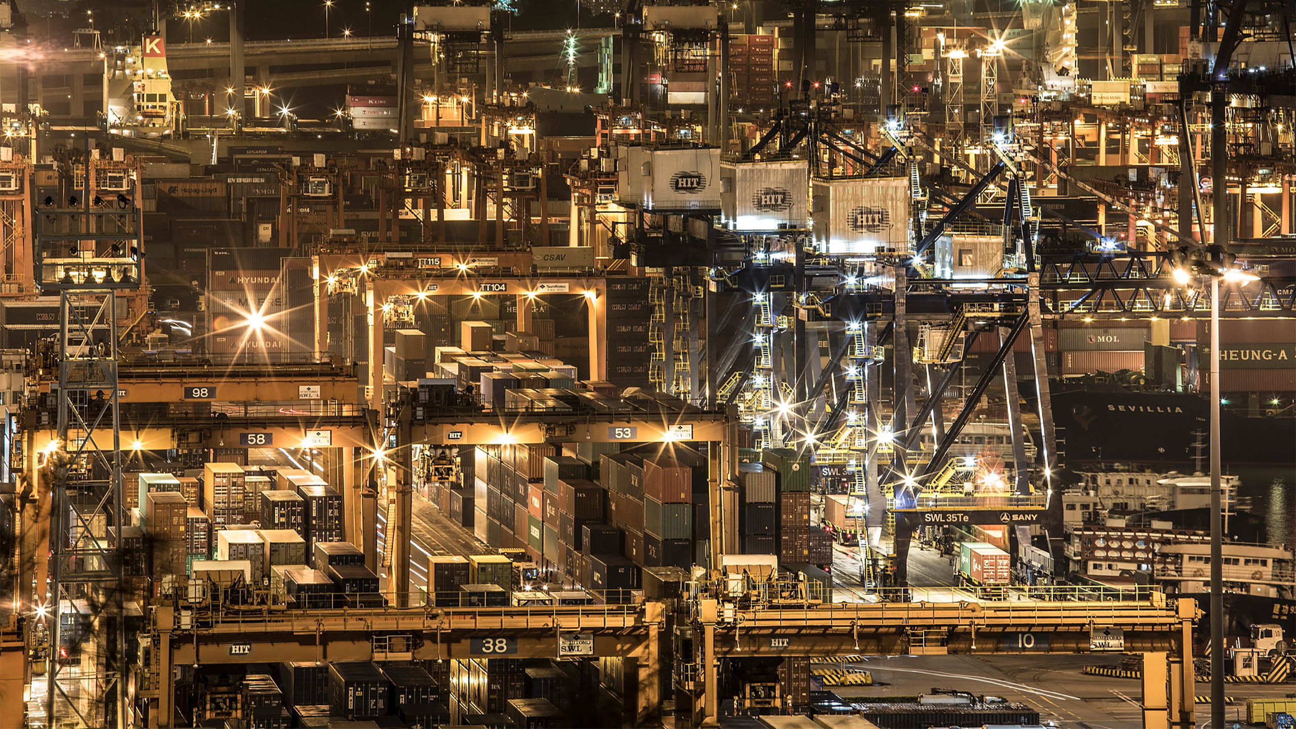 炫酷时尚,码头,集装箱,夜景