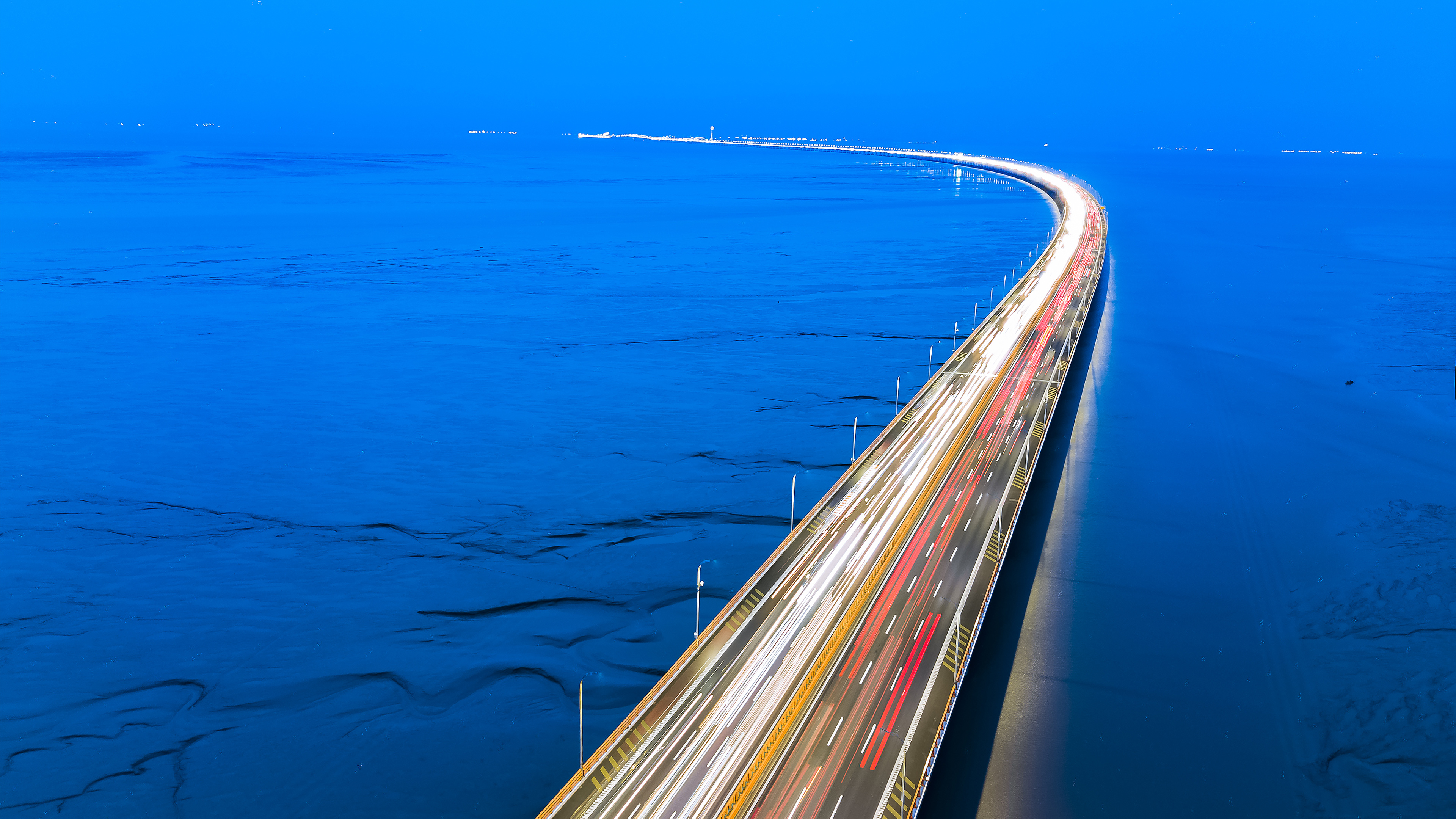 跨海大桥,流光,大海