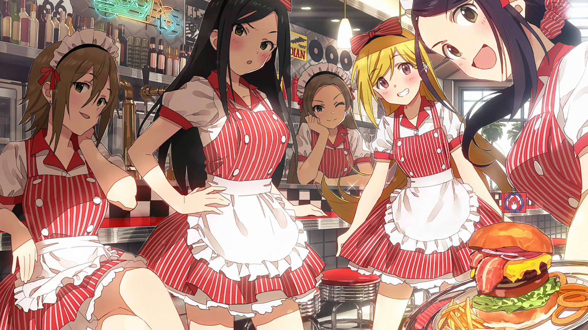 卡通人物,餐厅,汉堡