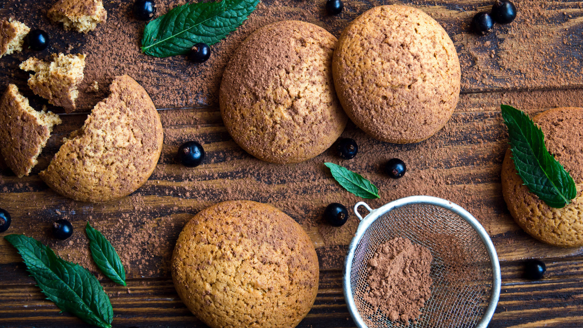 静物写真,饼干,蓝莓