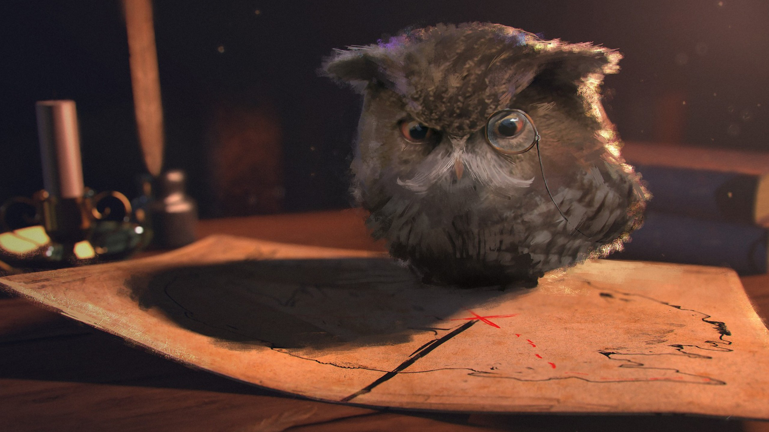 猫头鹰,地图,通话