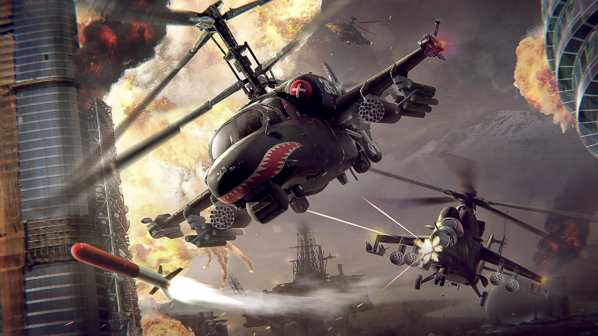 直升机,战争,导弹