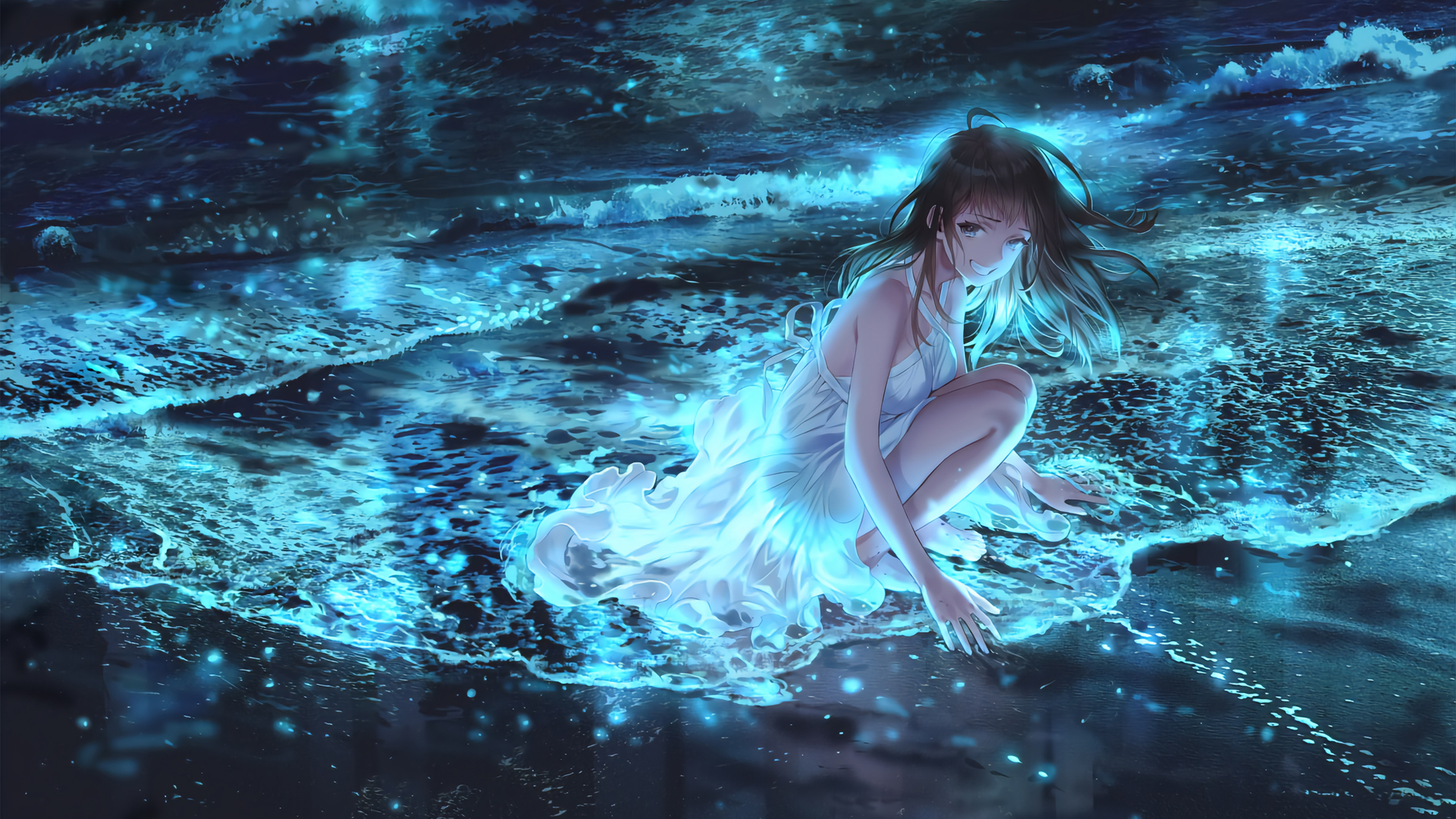 少女,海边,海滩