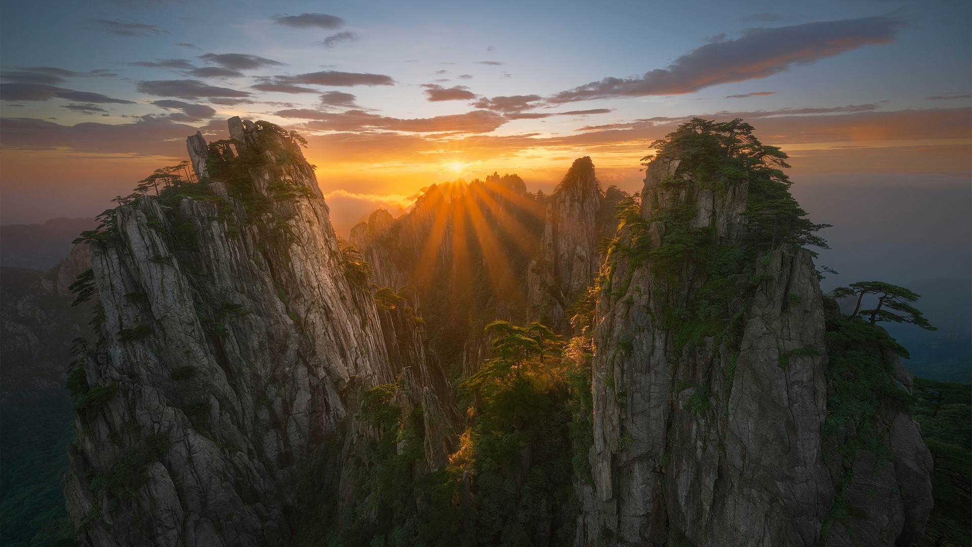 自然风光,高山,日出,日落