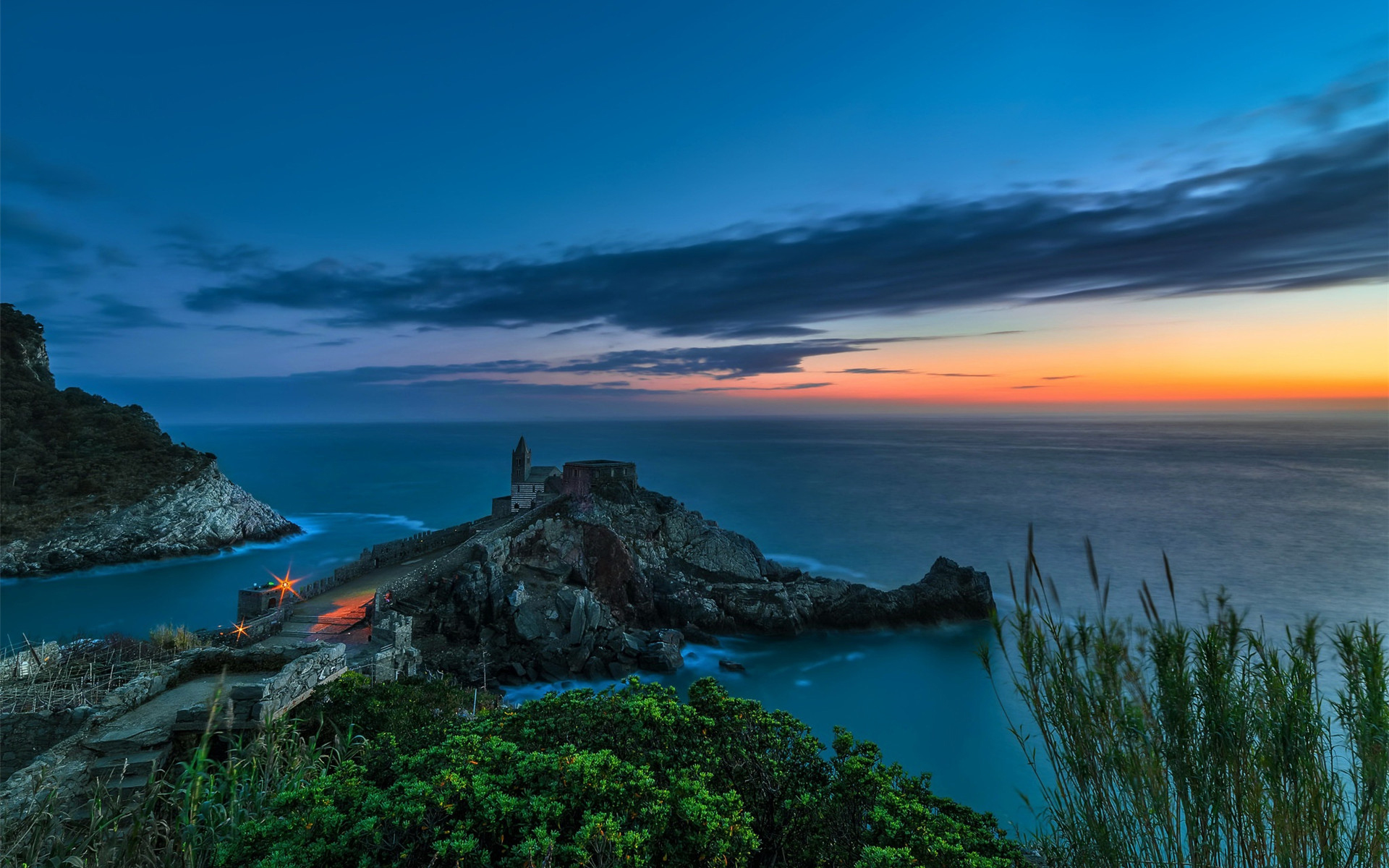 自然风光,日落,大海