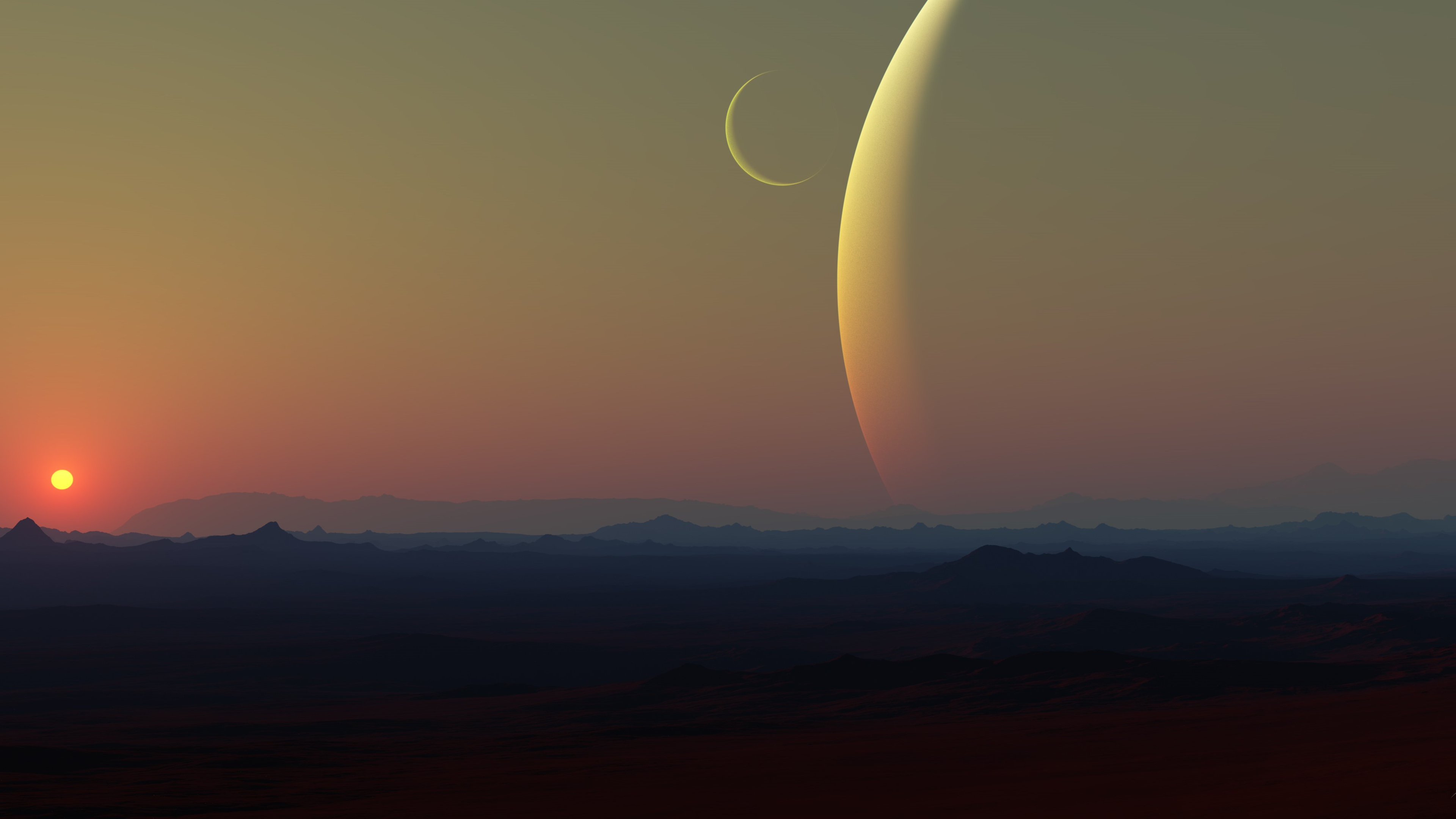 宇宙,日出,星球,月亮