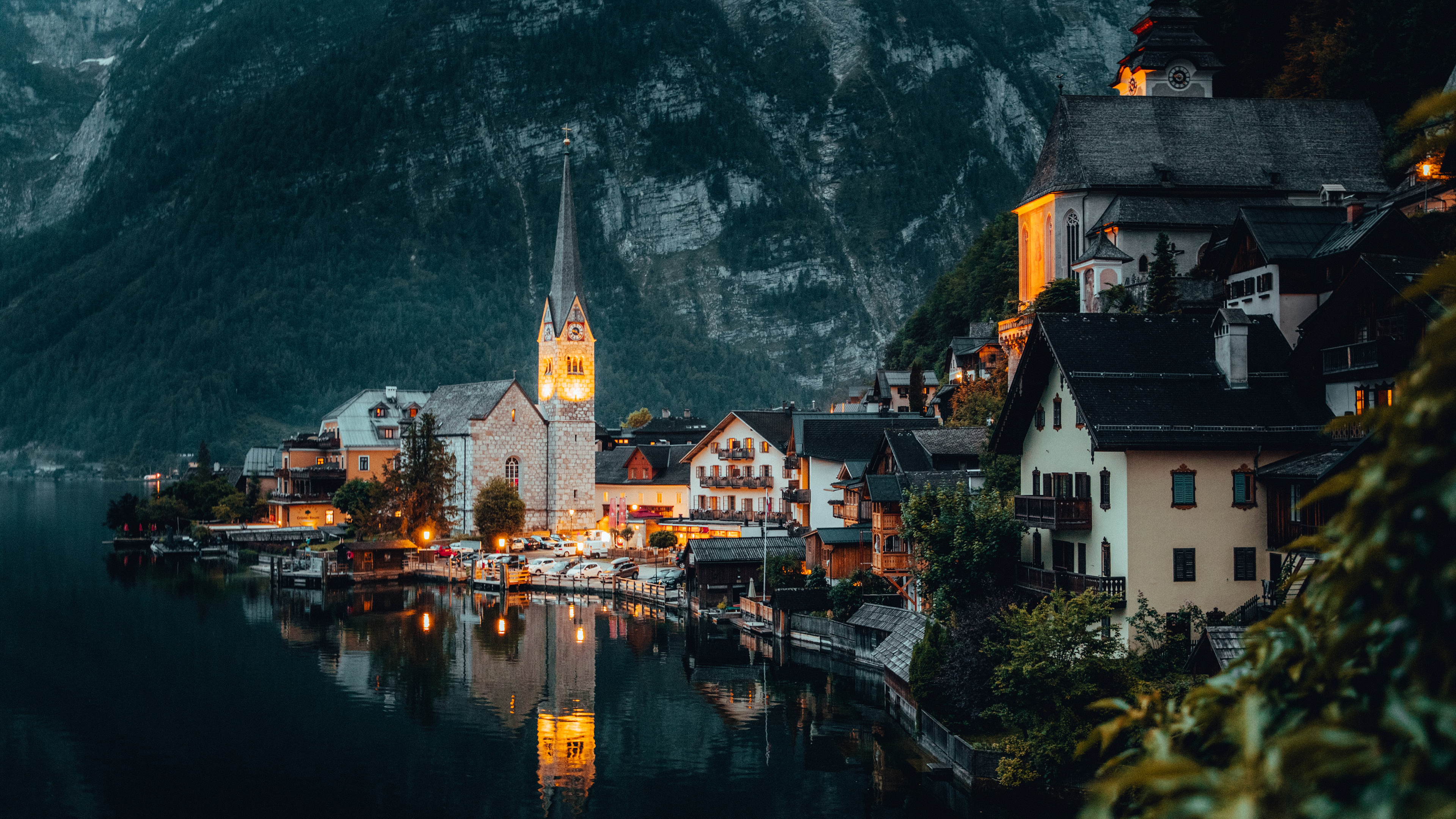 自然风光,北欧,湖水,小镇