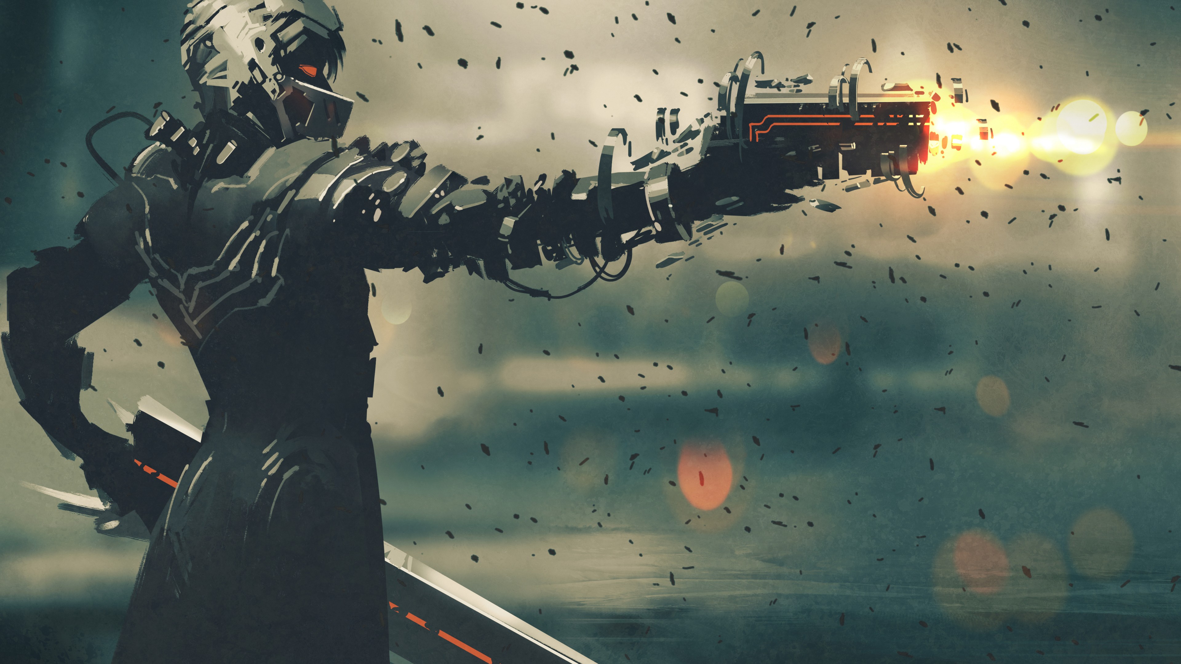 射击,未来战士,慢镜头