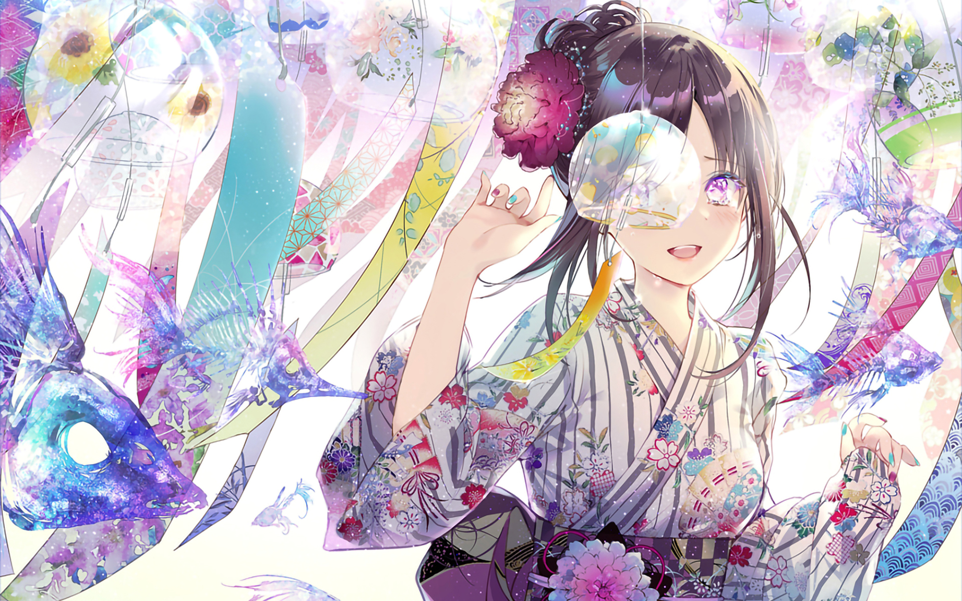 卡通人物,日本,和服,梦境