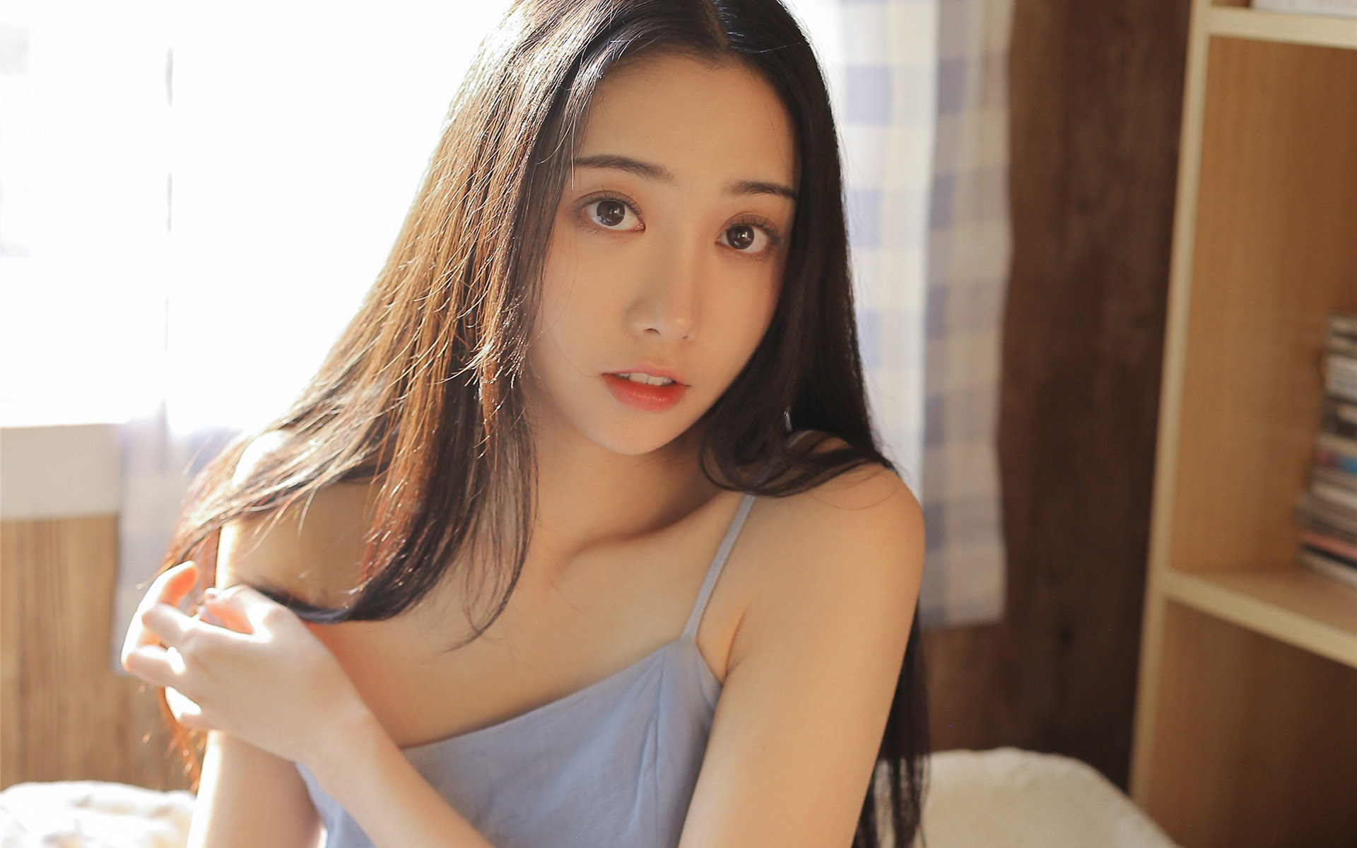 清纯,吊带,居家