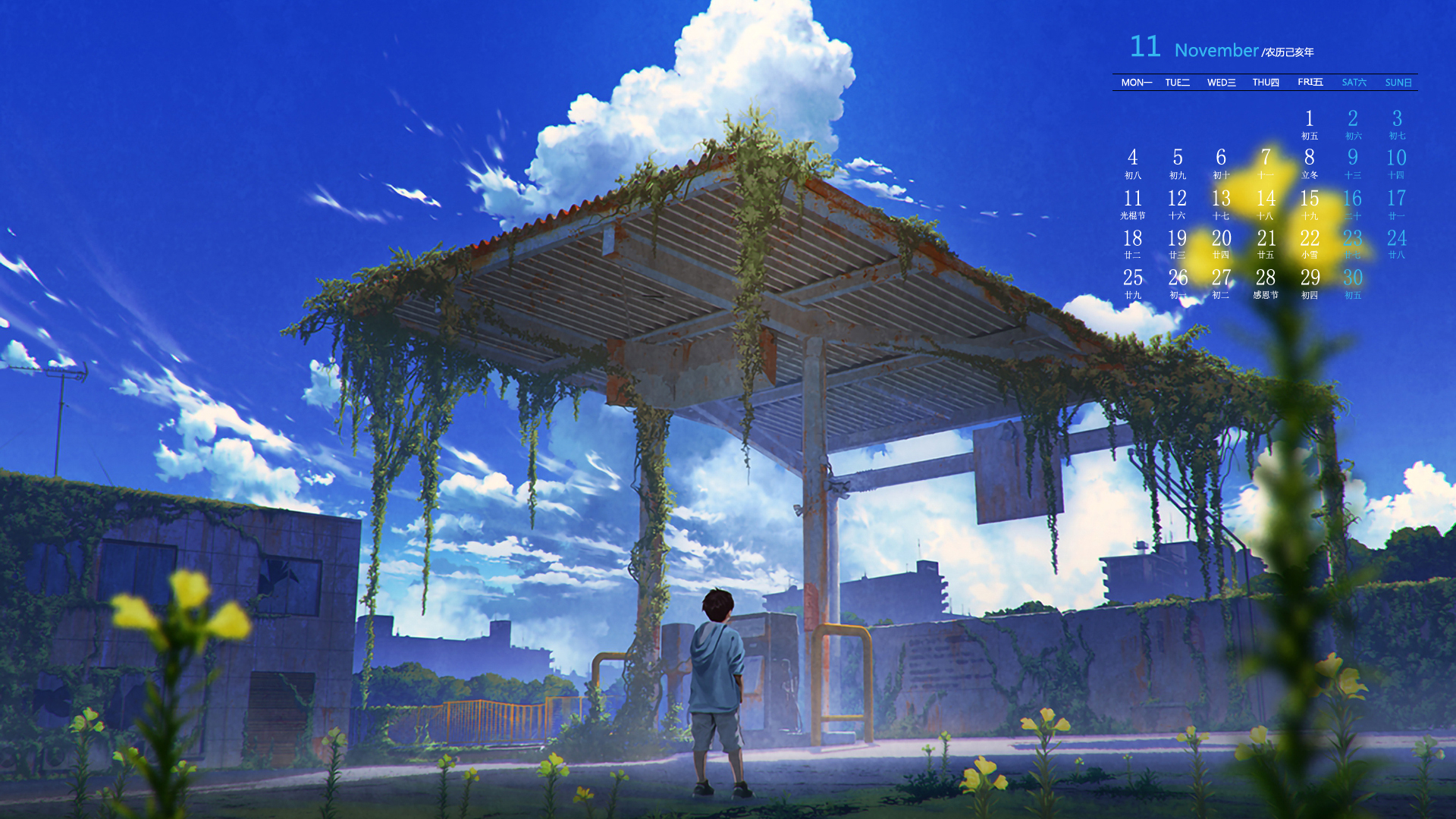 月历,2019年11月,日历