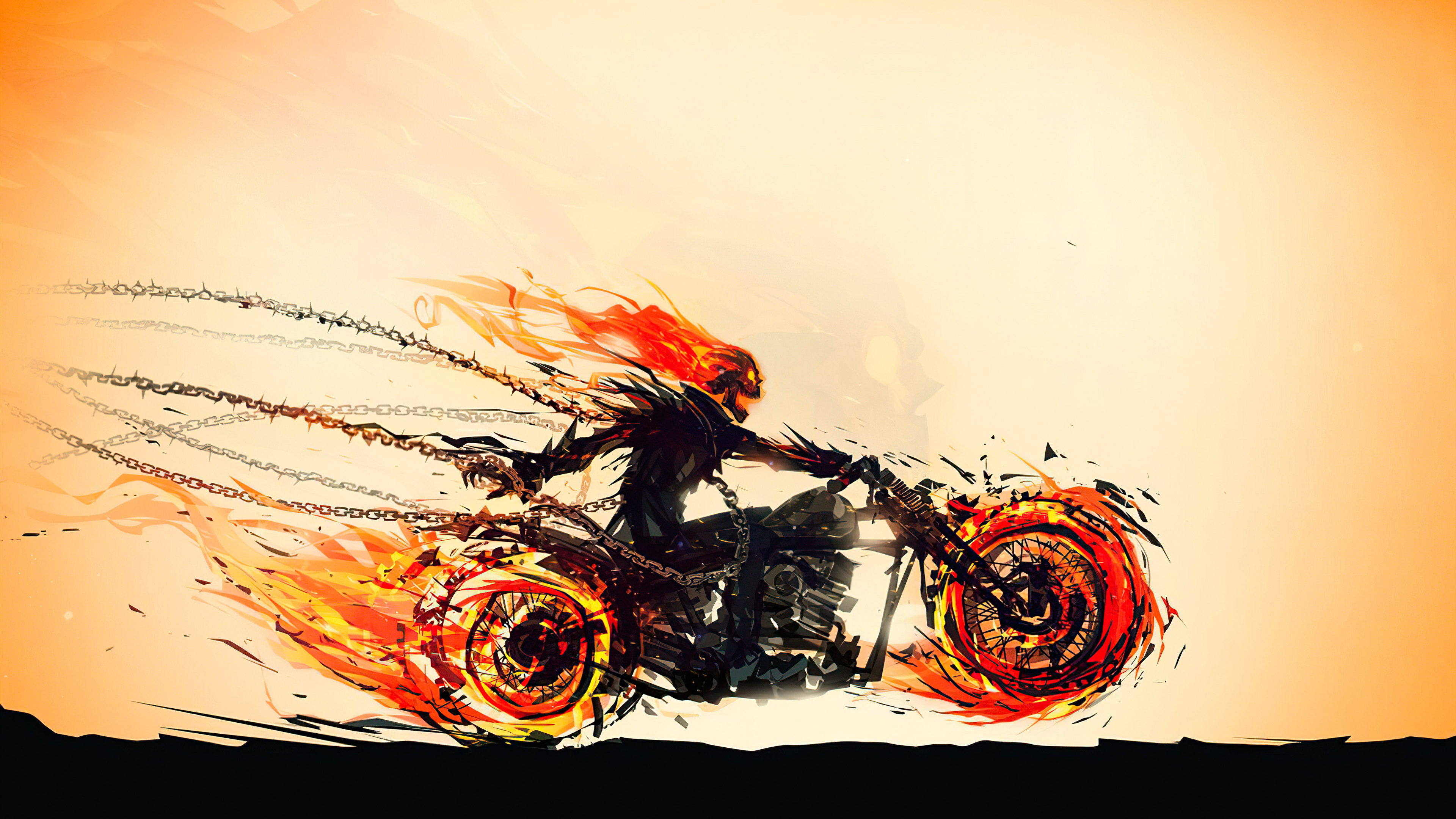 摩托车,火焰,骷髅