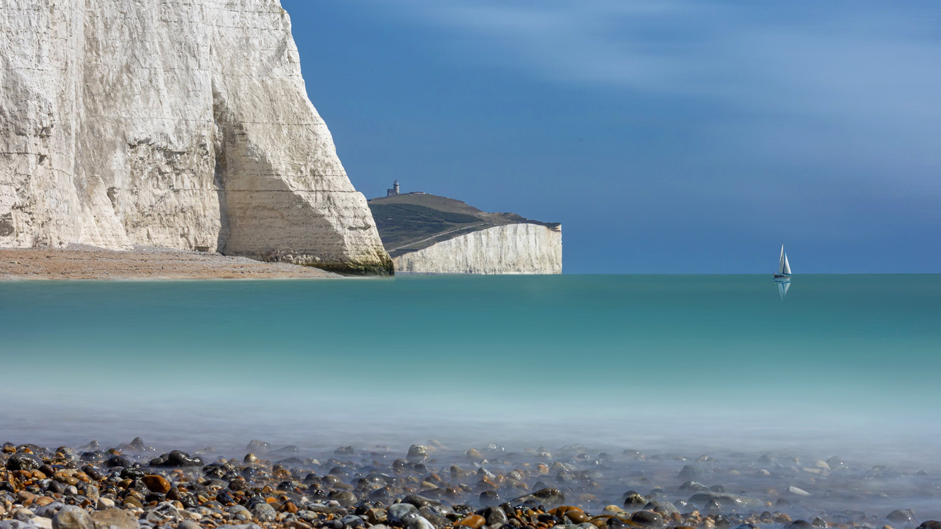 海洋天堂,帆船,海滩,鹅卵石