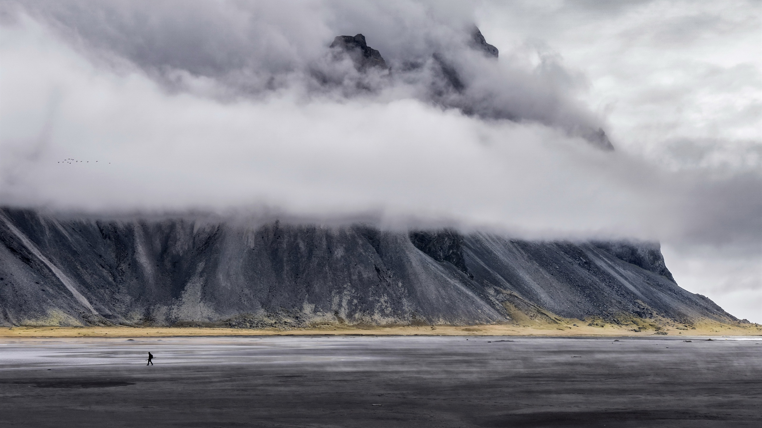 冰天雪地,云雾,渺小,行走