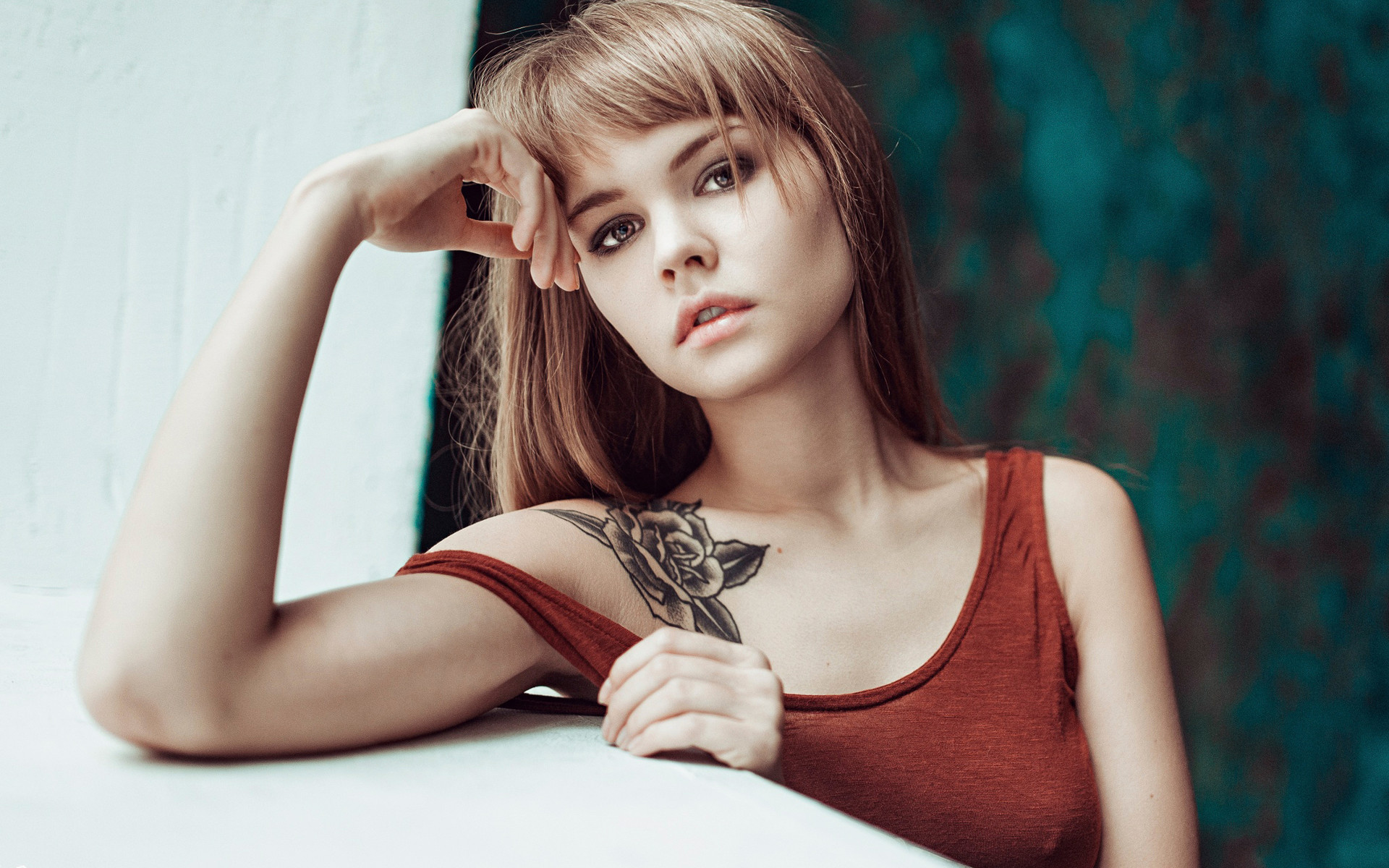 欧美女神,纹身,金发