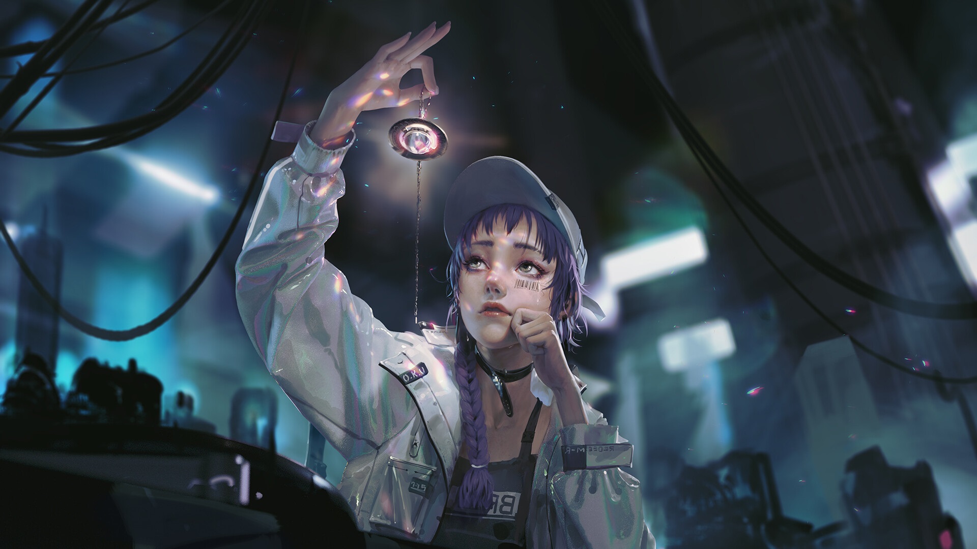 卡通人物,钻石,未来城市