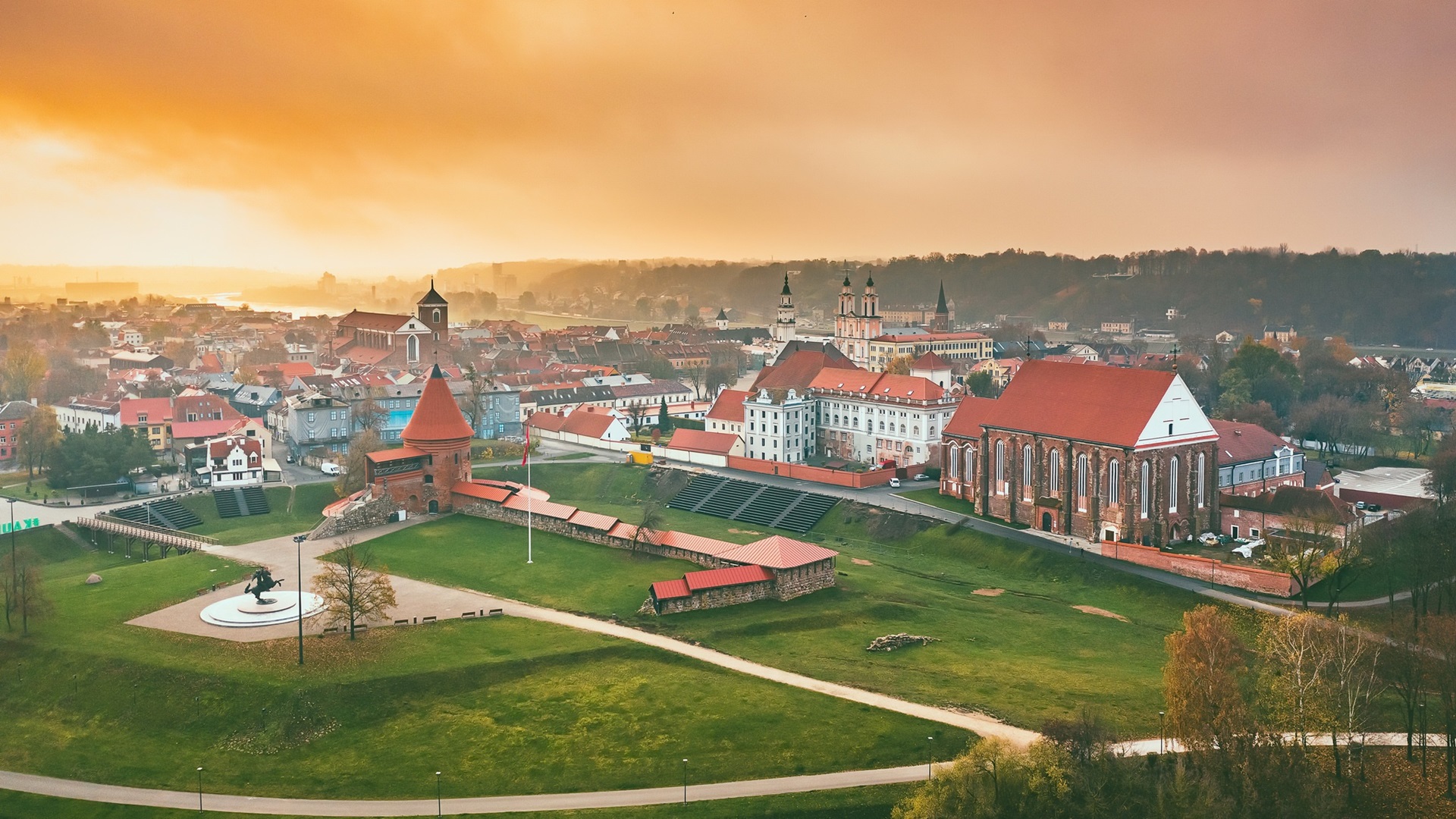 秋意正浓,城镇,欧洲,