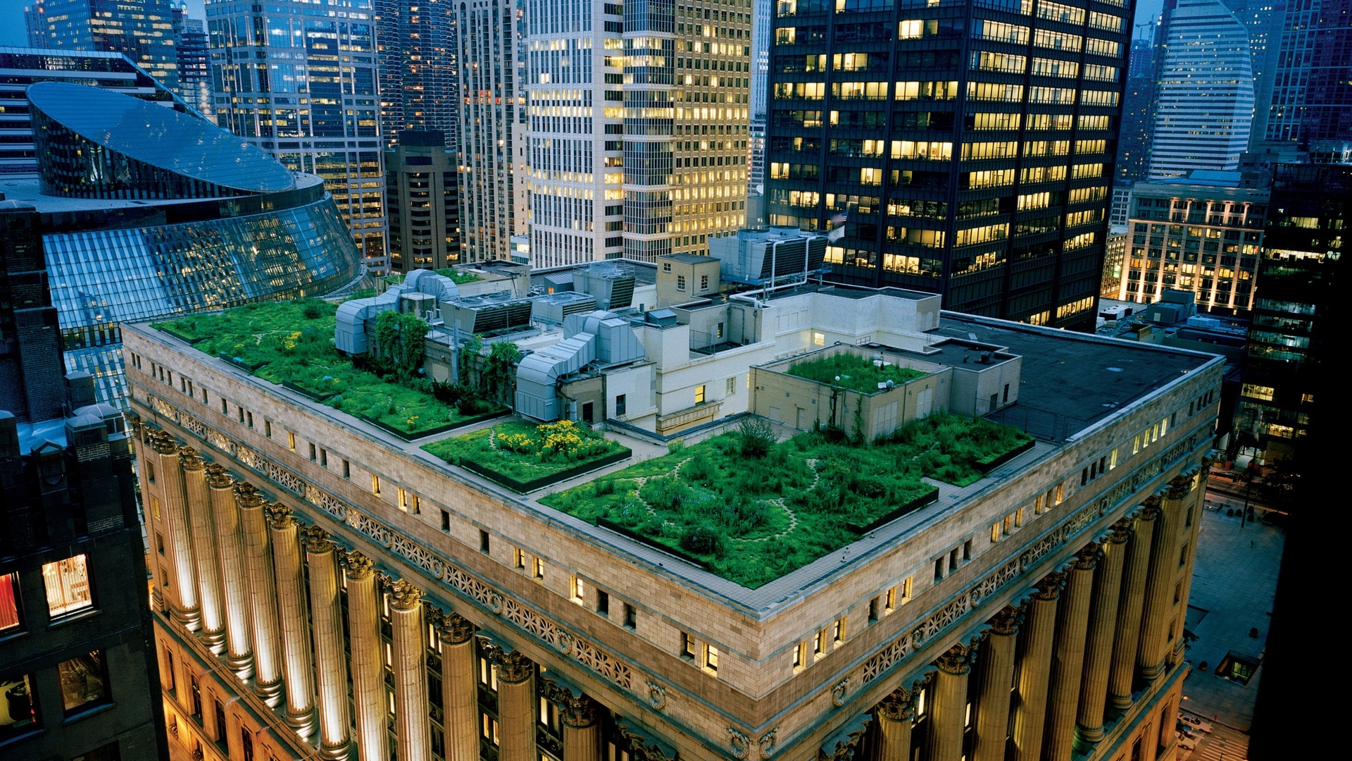 城市夜景,屋顶花园,违建