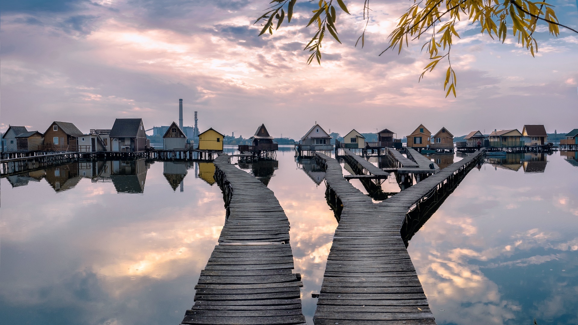海洋天堂,度假村,栈桥,晚霞
