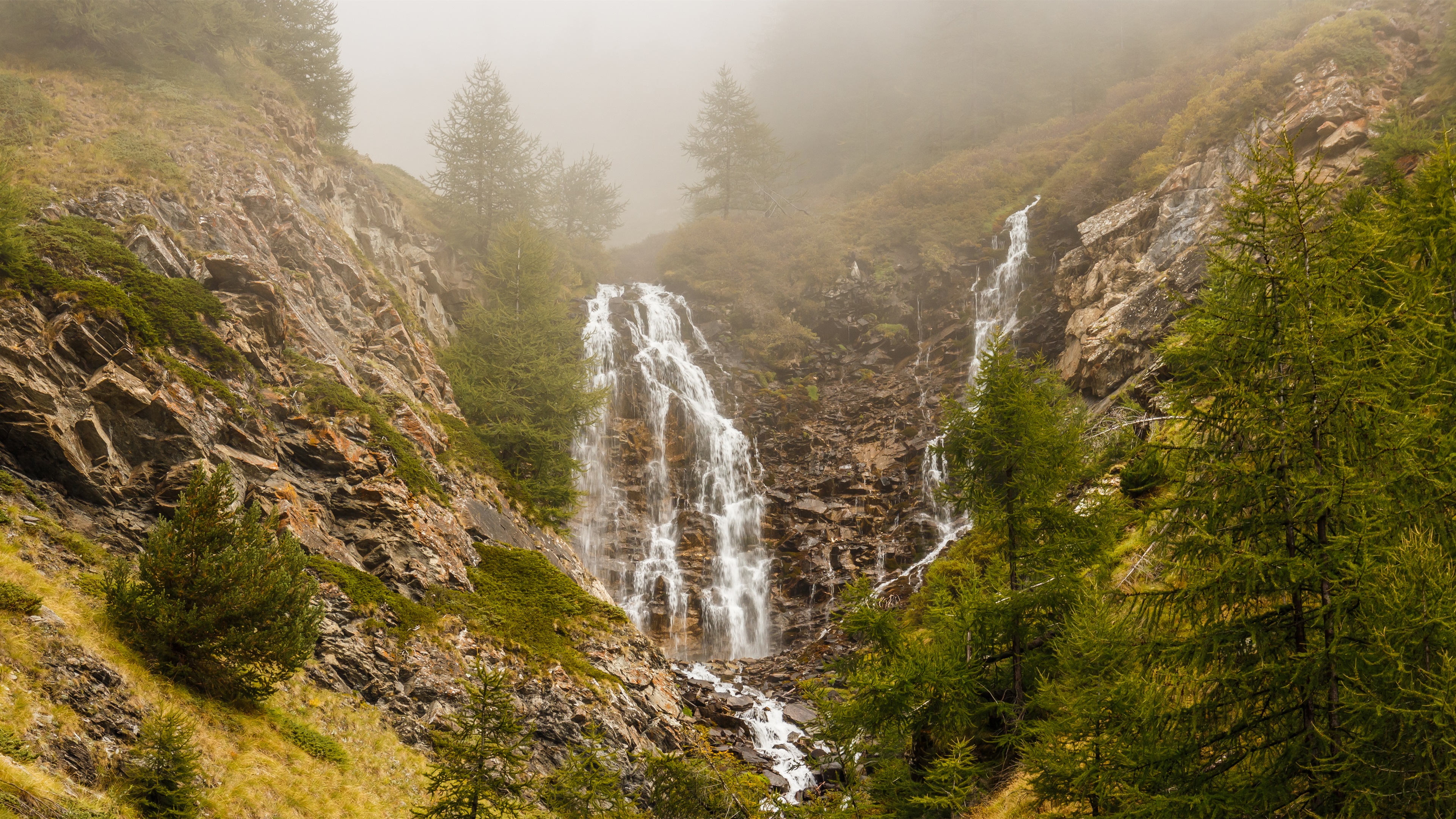 自然风光,瀑布,高山流水