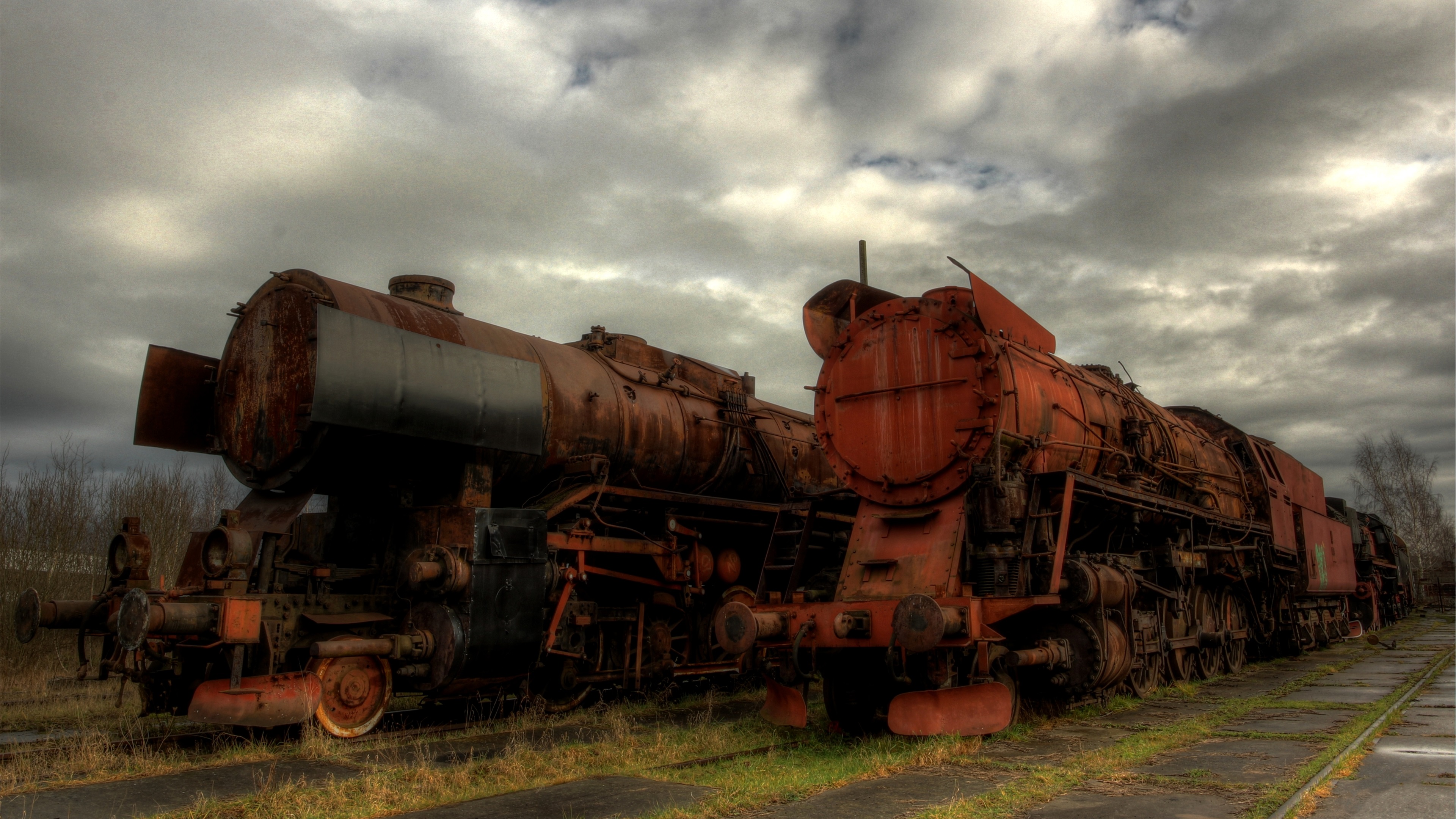 火车,复古,乌云