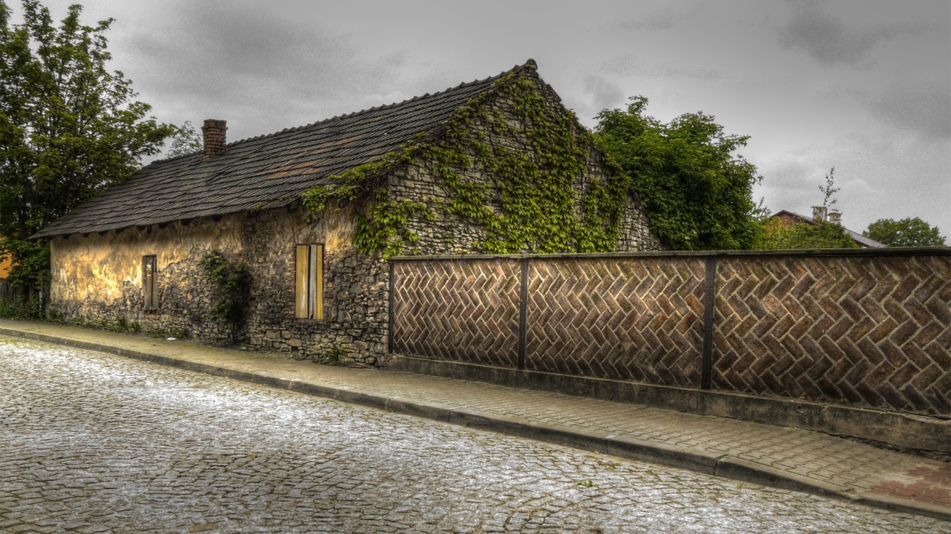 小镇,乡村,阴天