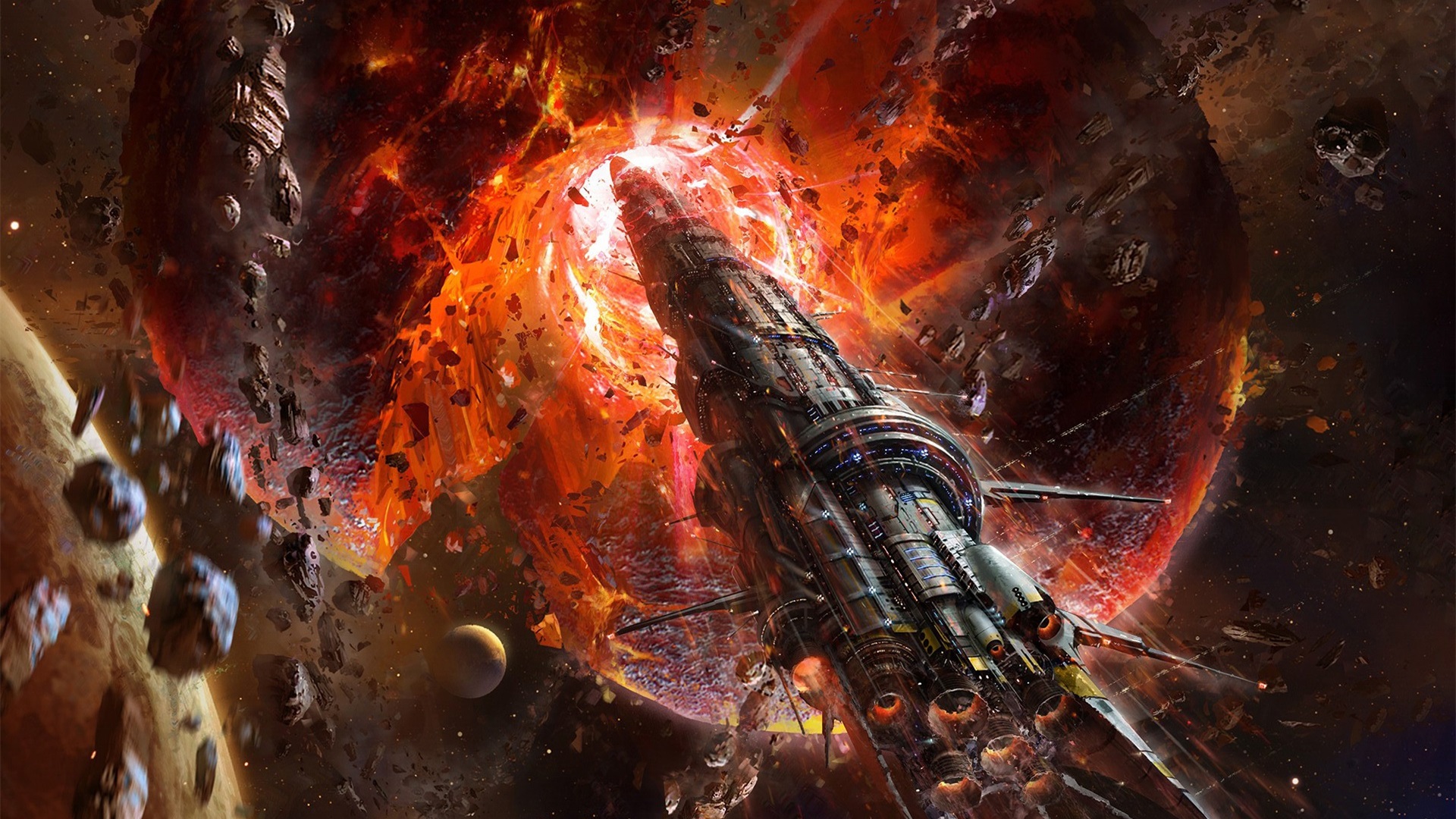 黑洞,飞船,宇宙,太空