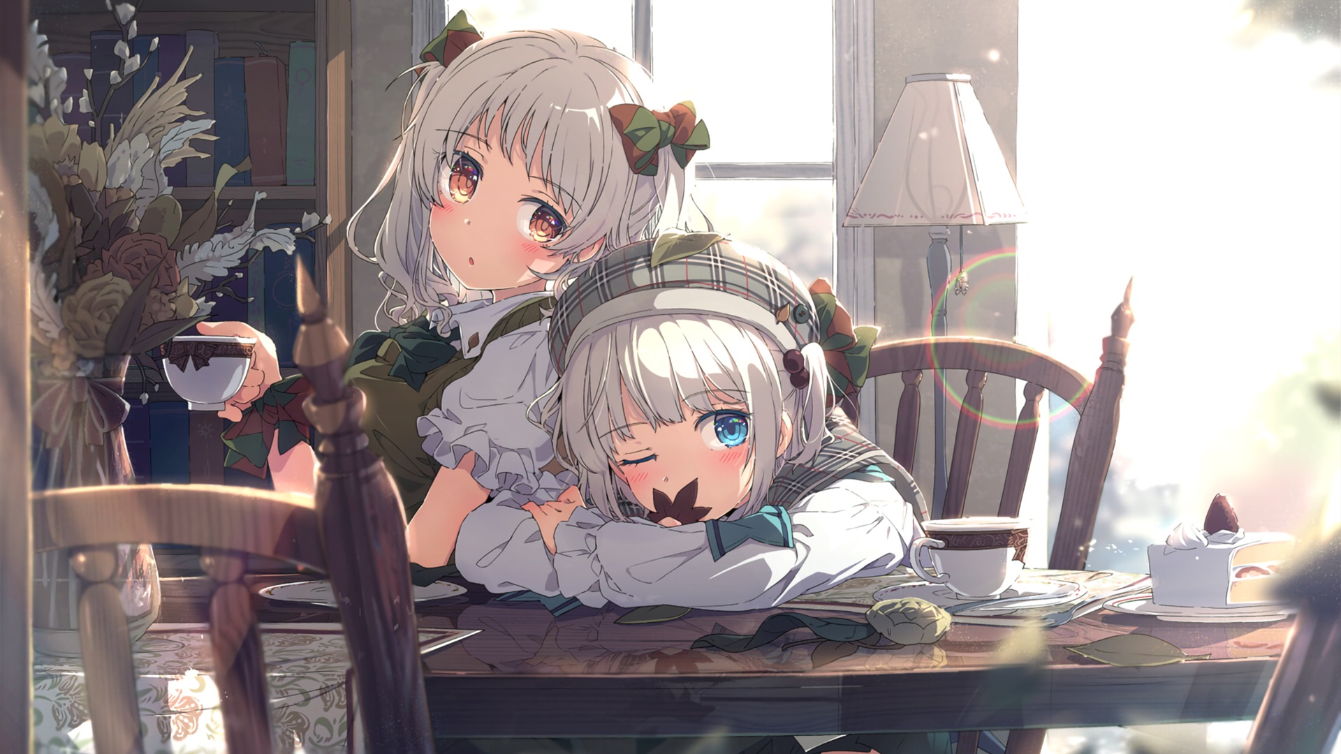 卡通人物,二次元,姐妹,下午茶