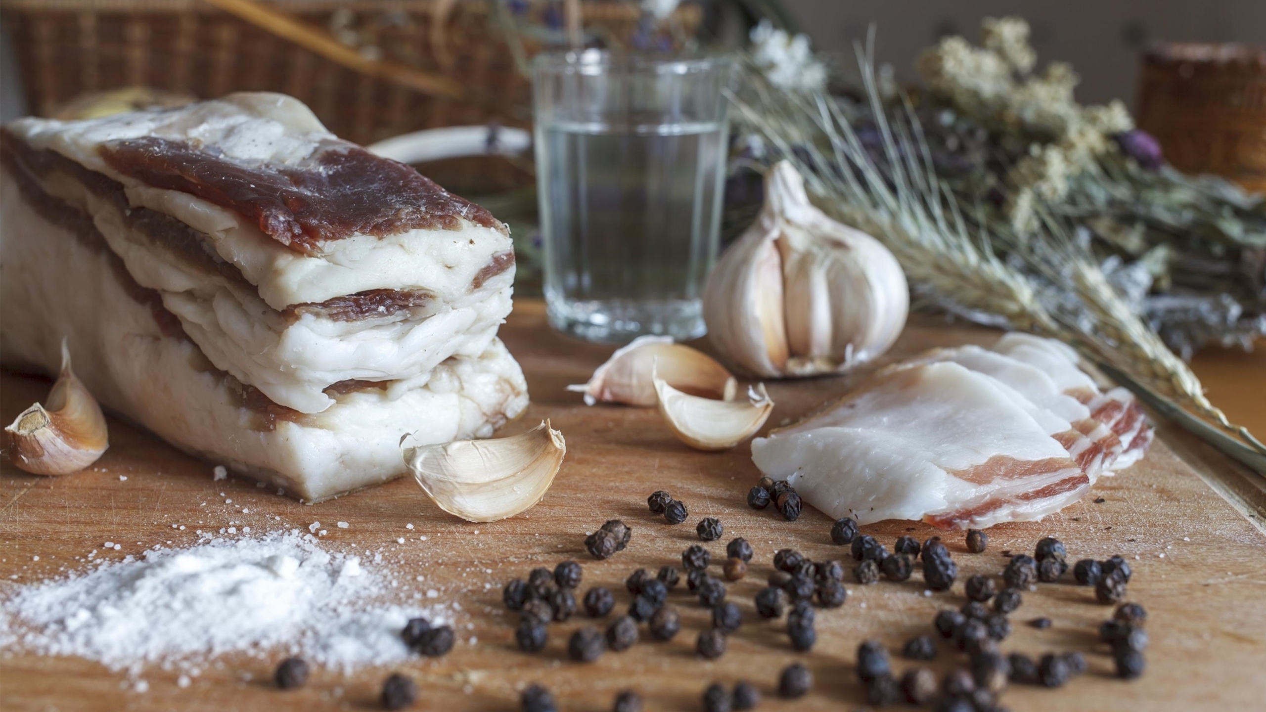 静物写真,猪肉,蒜,五花肉