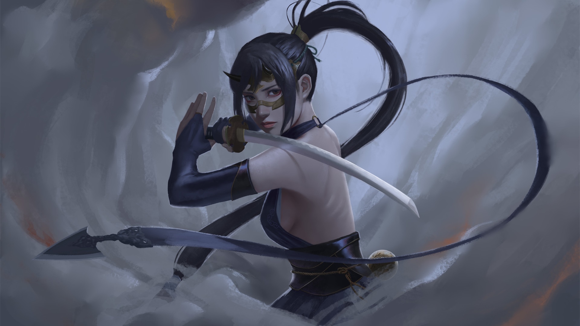 卡通人物,女武士