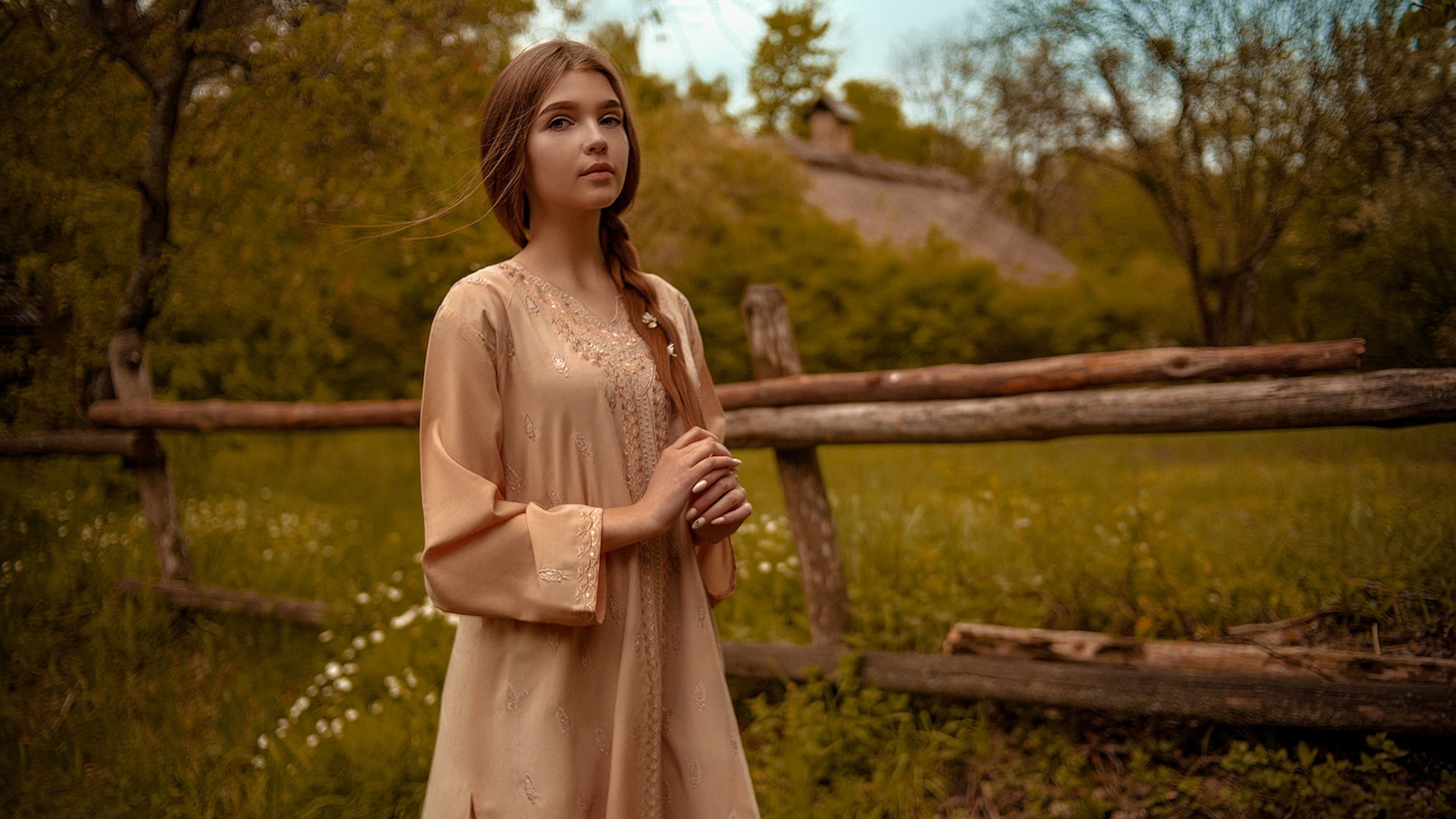 欧美女神,乡村,金发