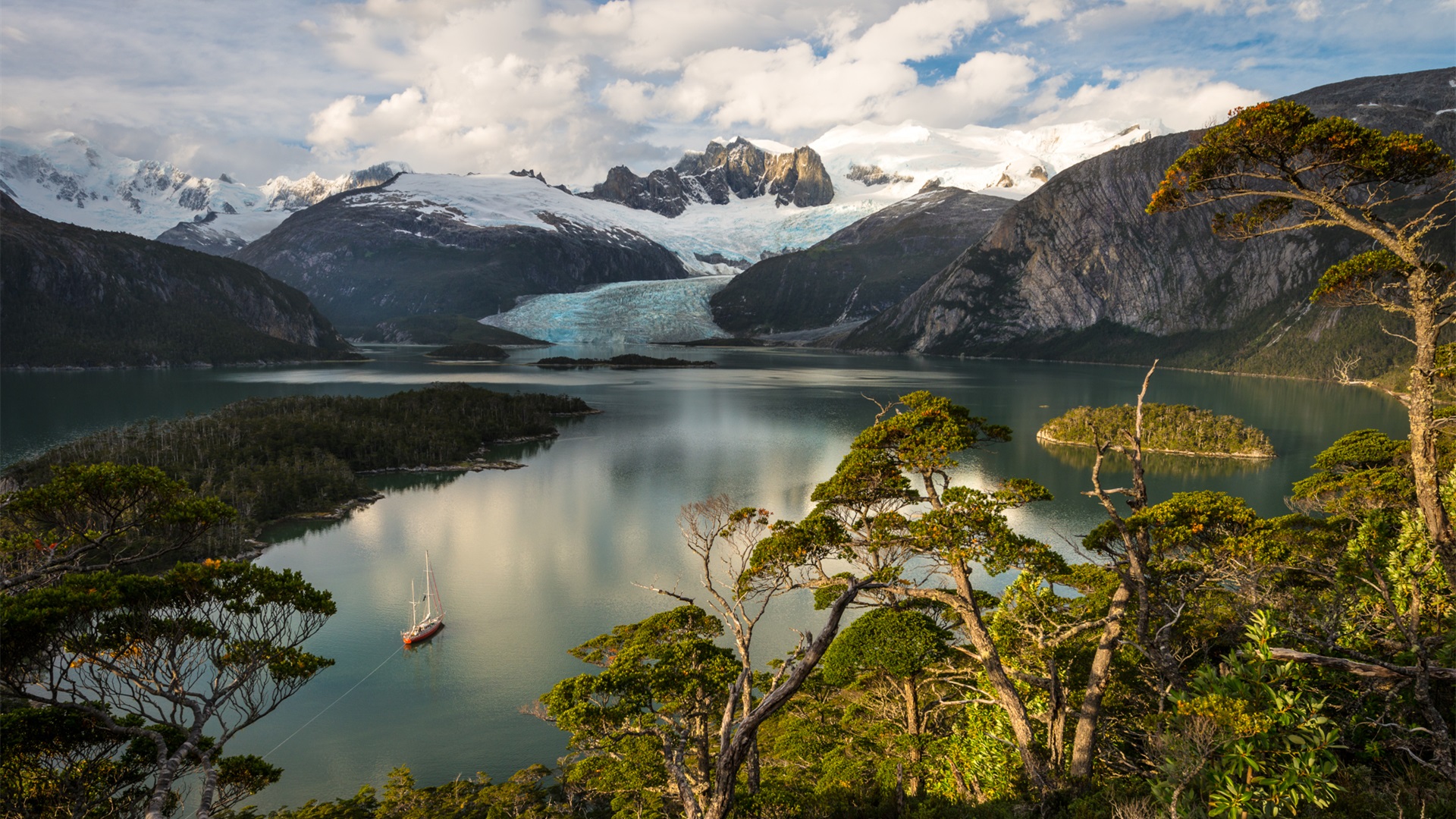 自然风光,湖,雪山