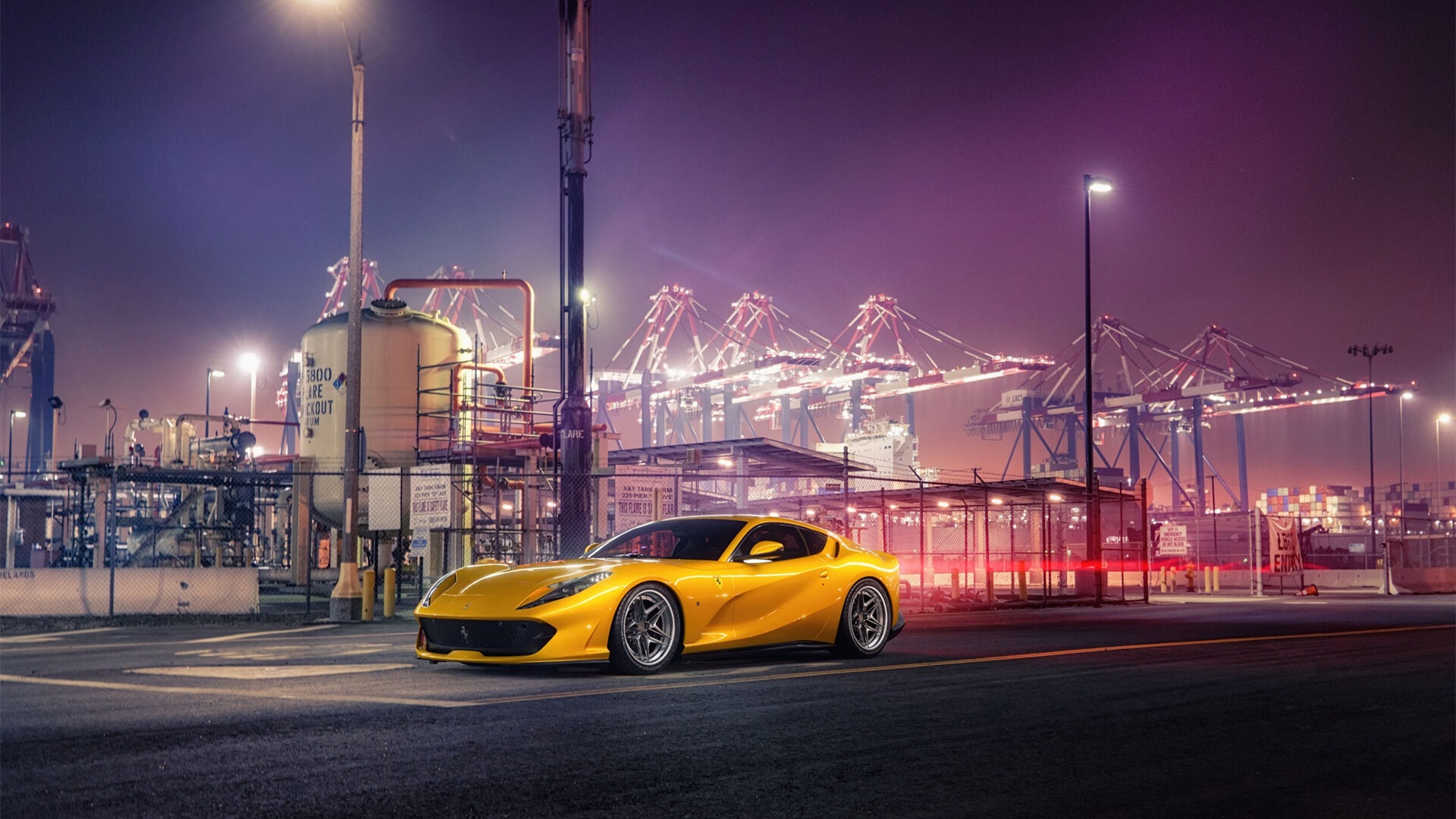 保时捷,跑车,工厂,夜幕