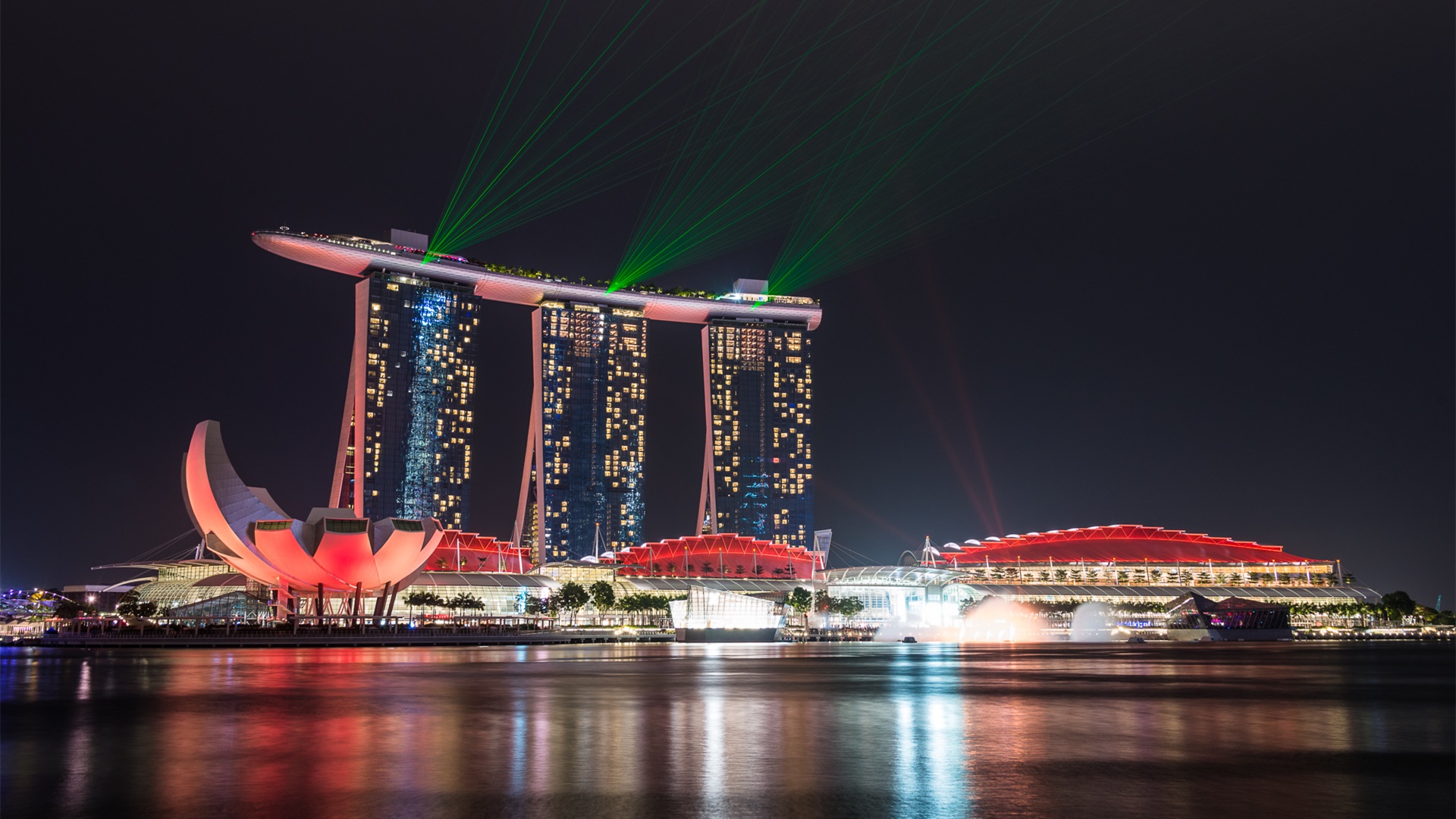 城市夜景,新加坡,灯光秀