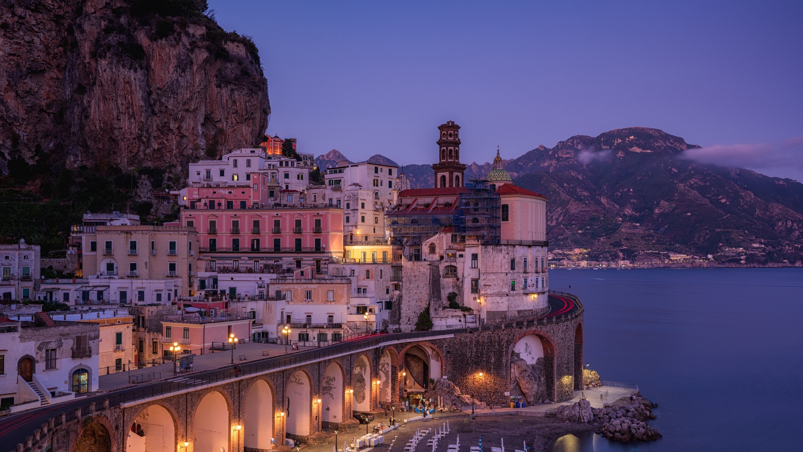 城市夜景,五渔村,意大利,海滨,小镇