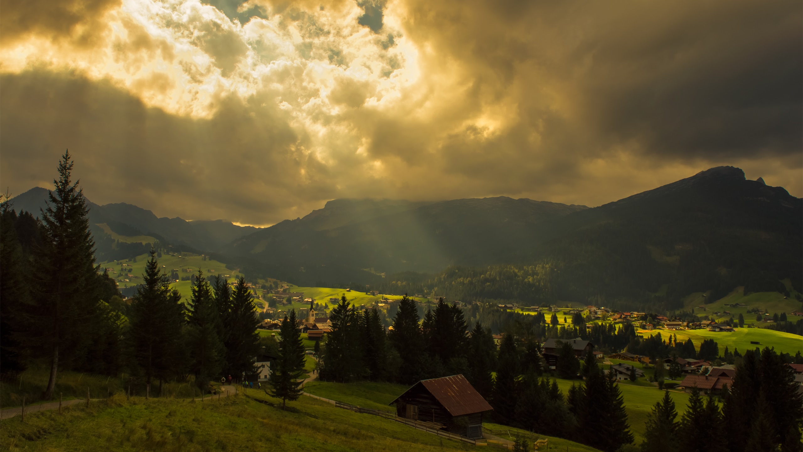 自然风光,阴天,阳光,金光,原野,