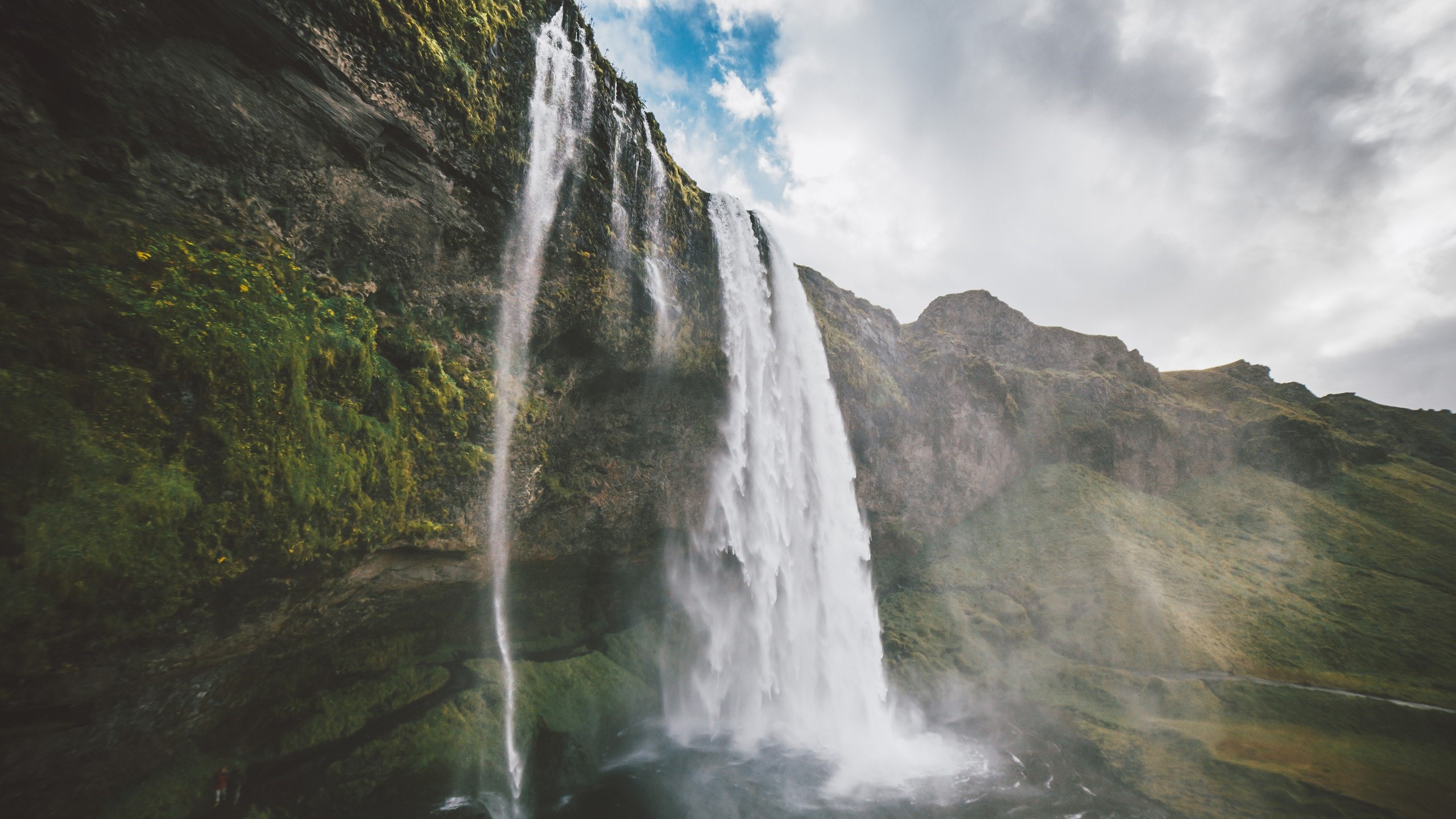 自然风光,瀑布,高山