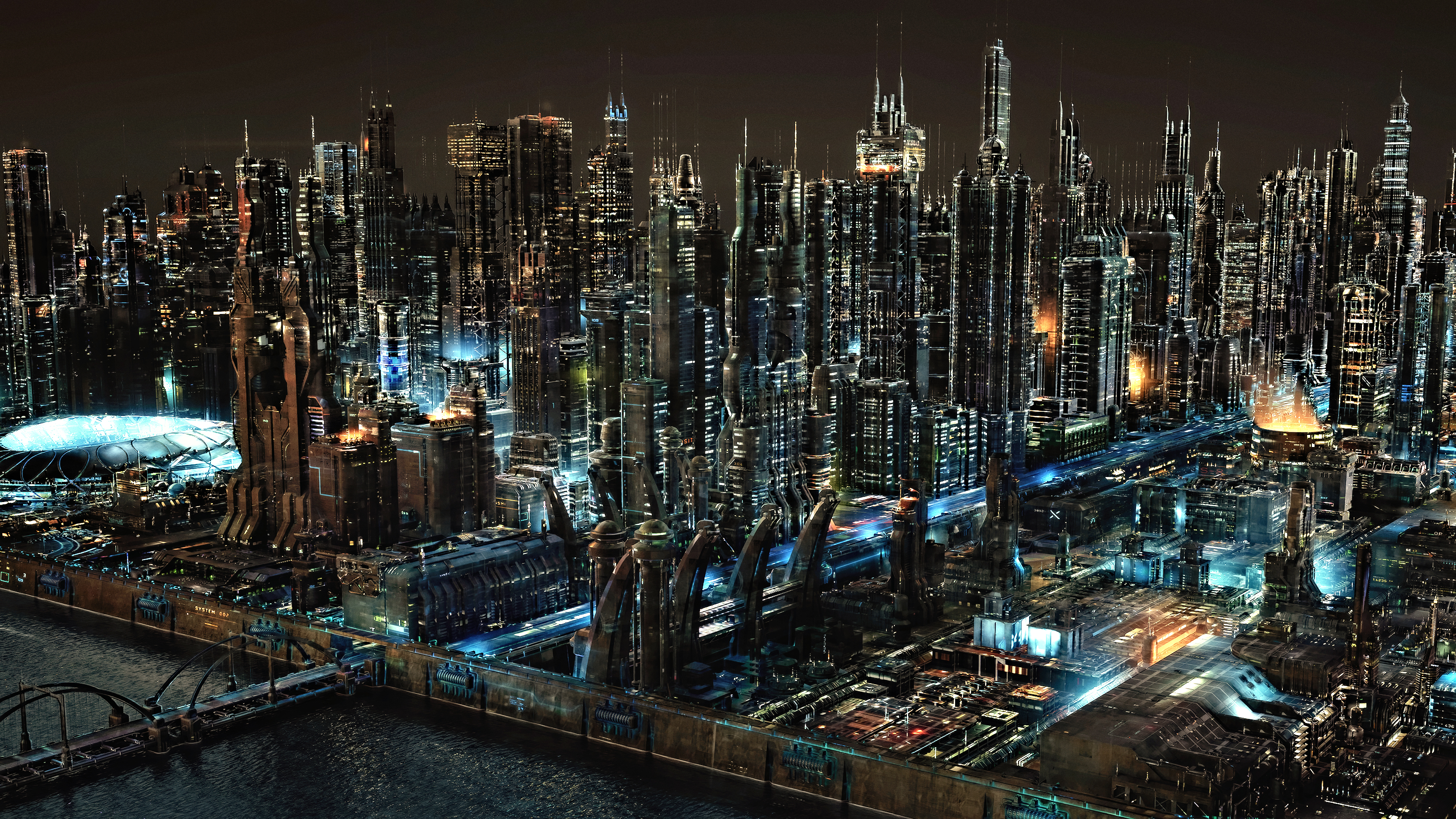 未来城市,夜景,灯光,璀璨