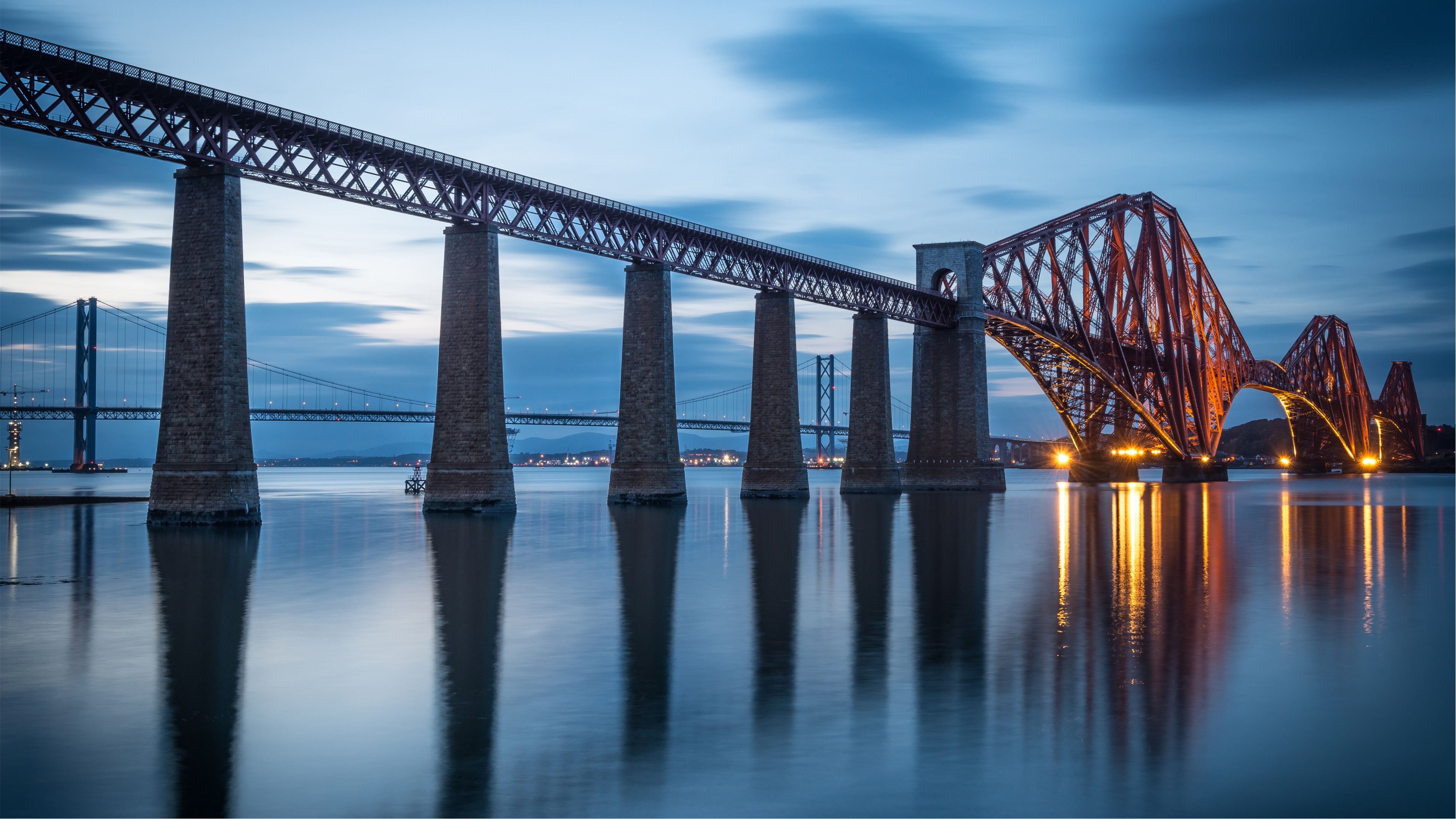 城市夜景,傍晚,跨海大桥